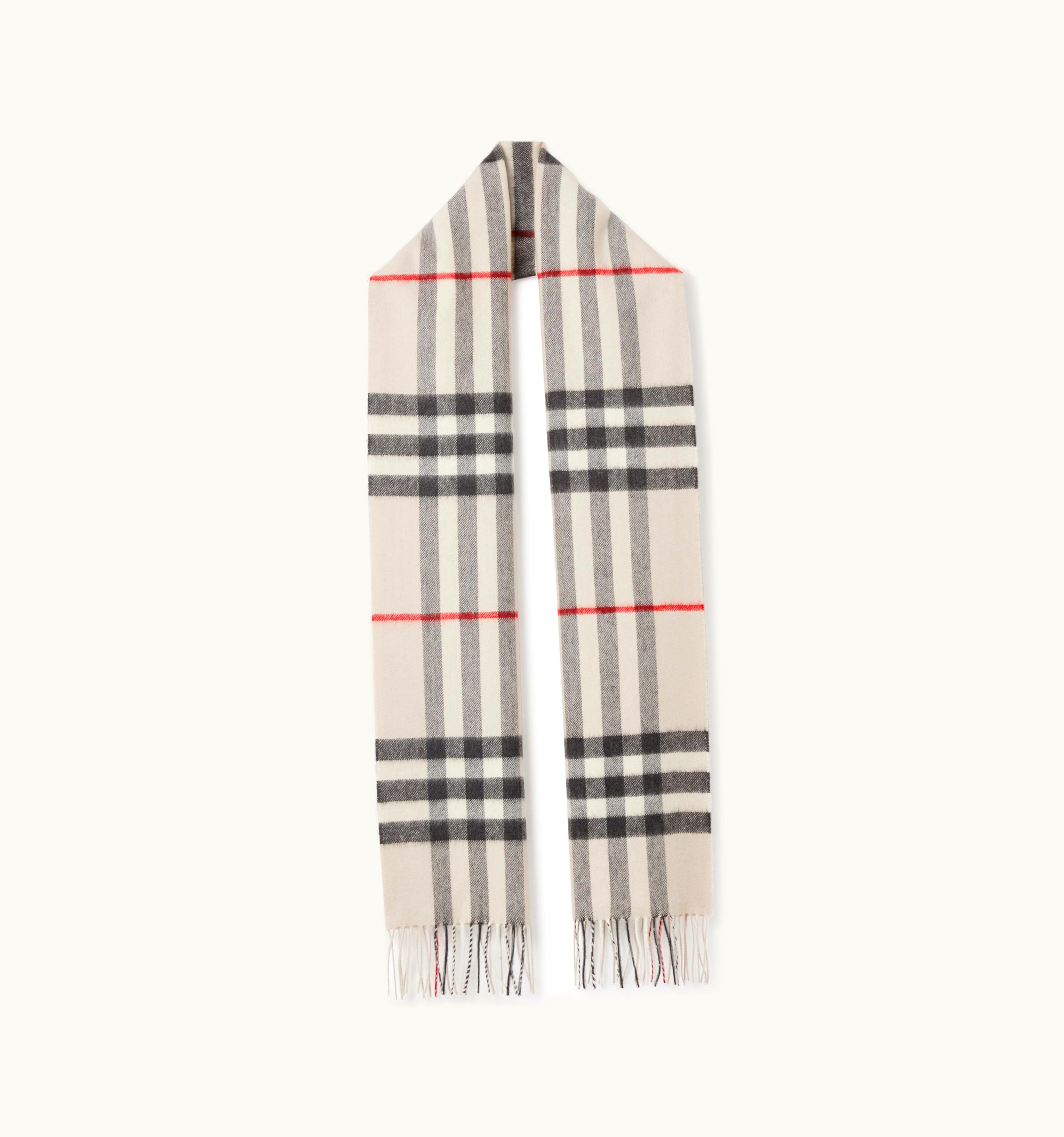 Burberry Burberry The Burberry Check Cashmere Scarf In Stone UZ0140500