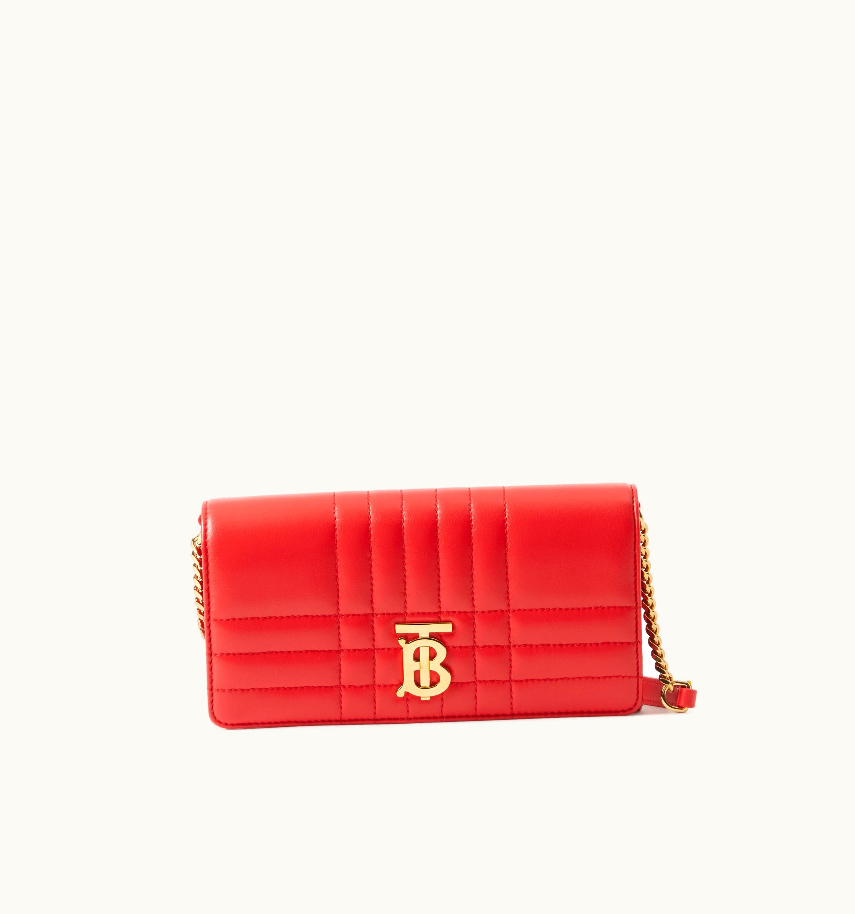 Burberry Burberry Quilted Leather Lola Wallet With Detachable Strap In Bright Red - Women