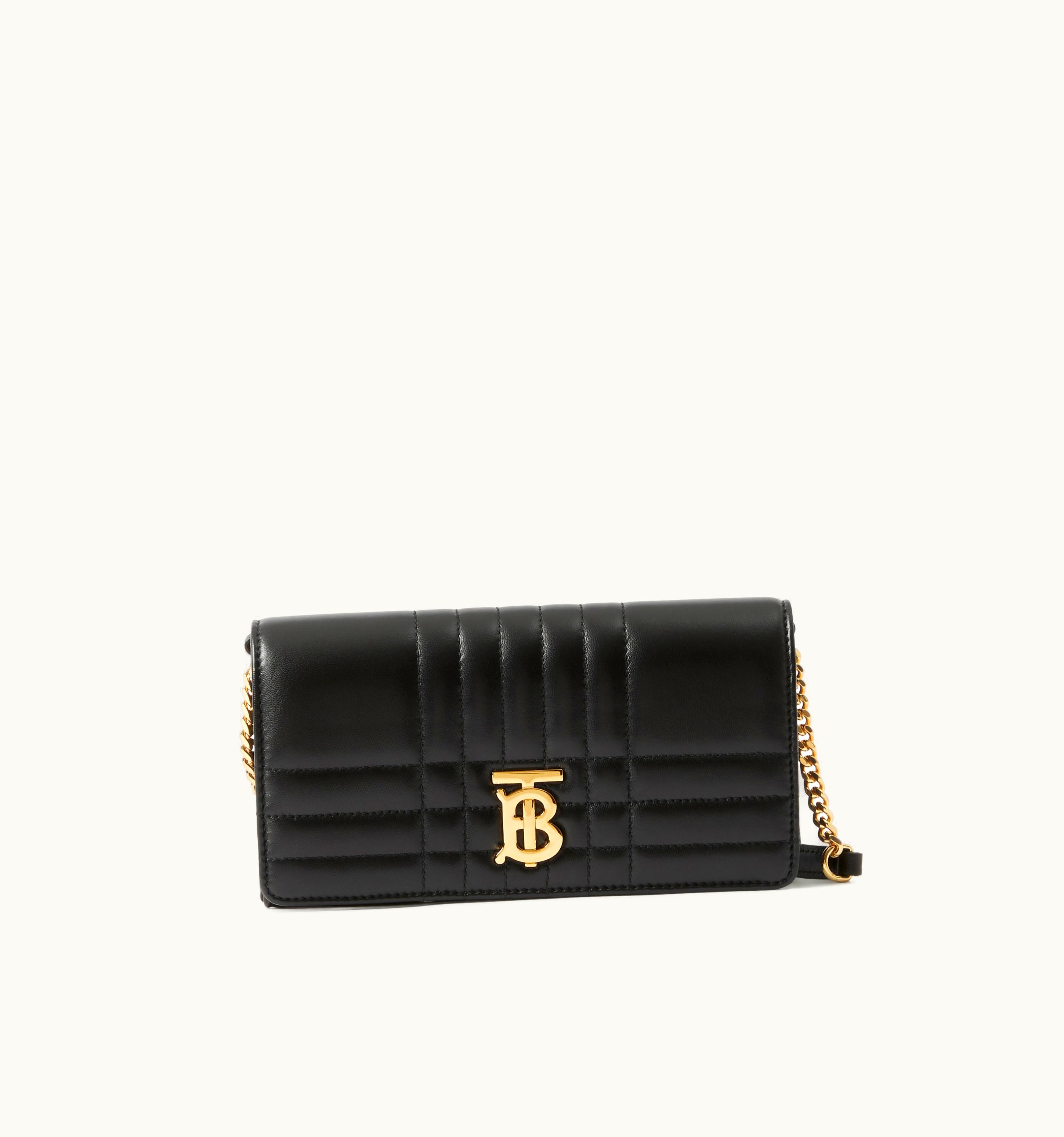 Burberry Burberry Quilted Leather Lola Wallet With Detachable Strap In Black/Light Gold - Women UZ0140519