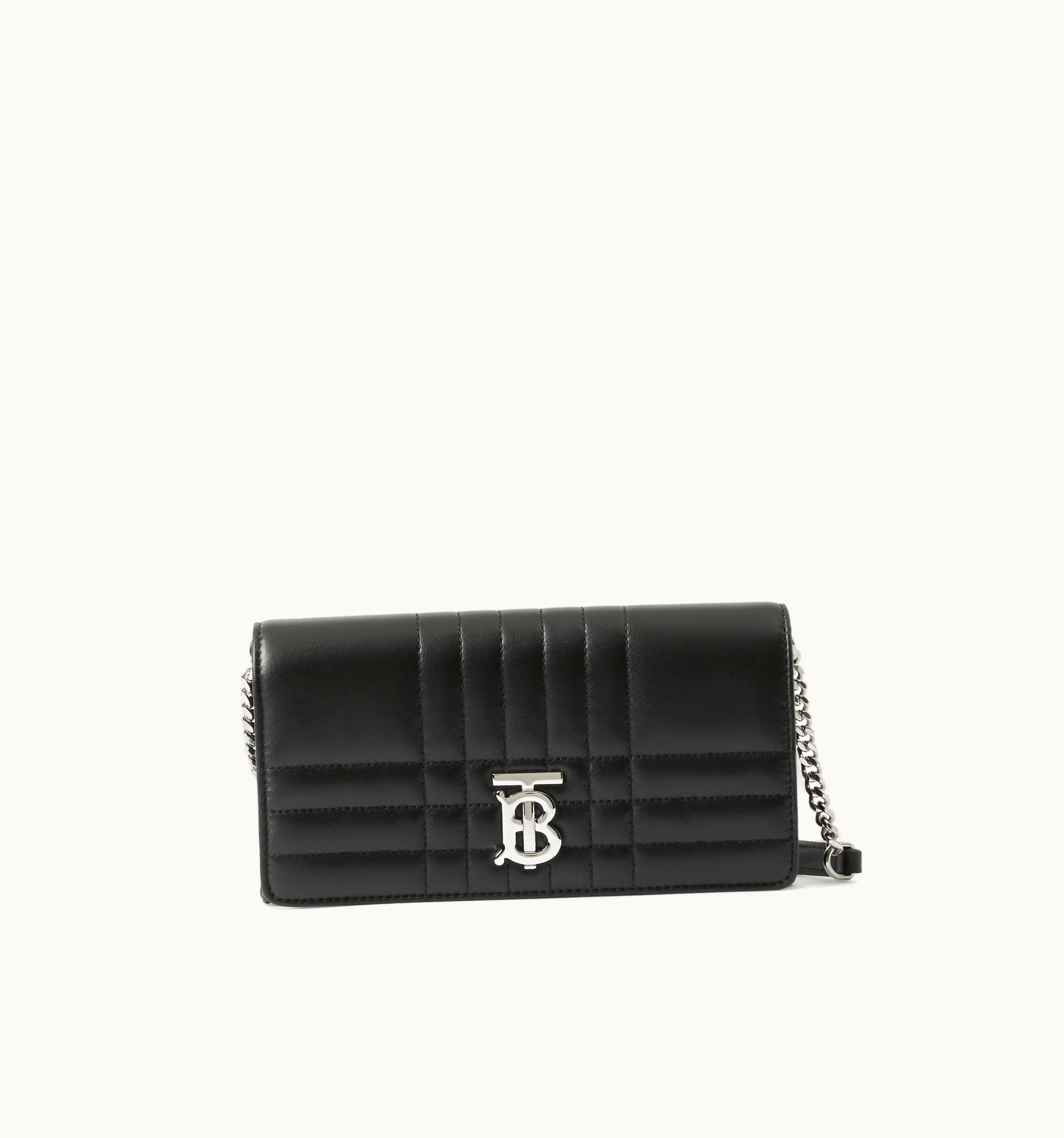 Burberry Burberry Quilted Leather Lola Wallet With Detachable Strap In Black/Palladium - Women