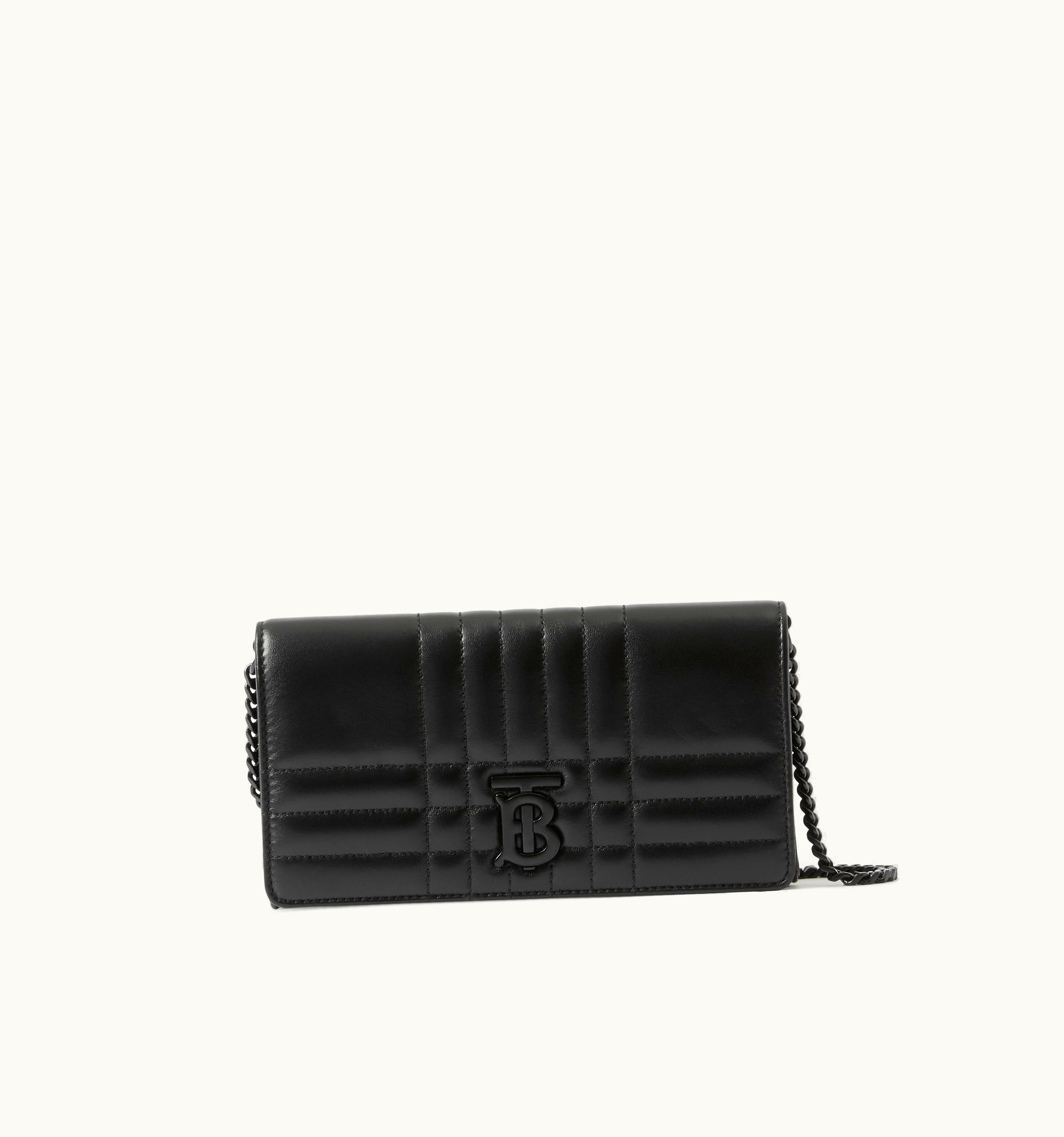 Burberry Burberry Quilted Leather Lola Wallet With Detachable Strap In Black/Black - Women