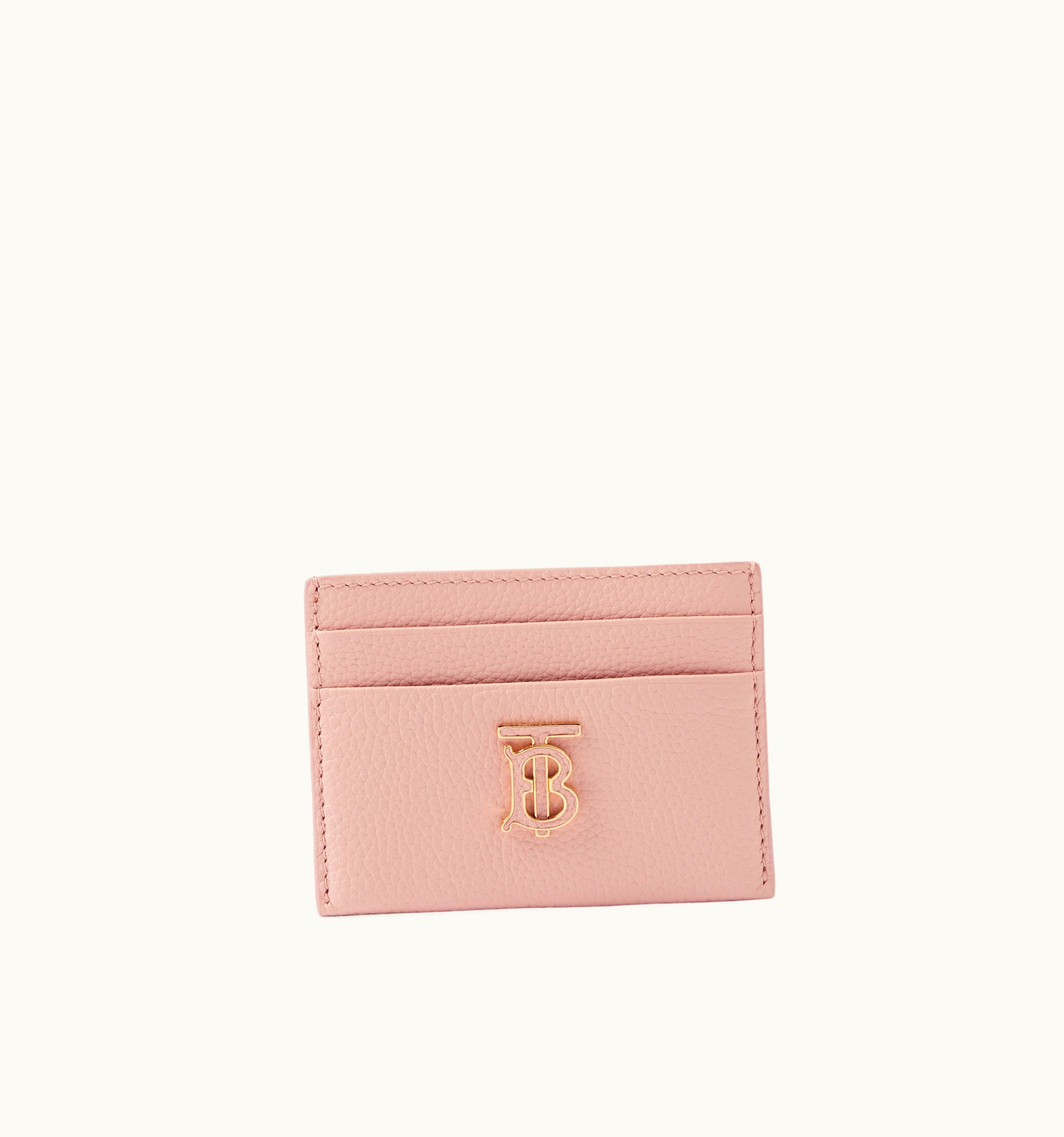 Burberry Burberry Grainy Leather Tb Card Case In Dusky Pink - Women