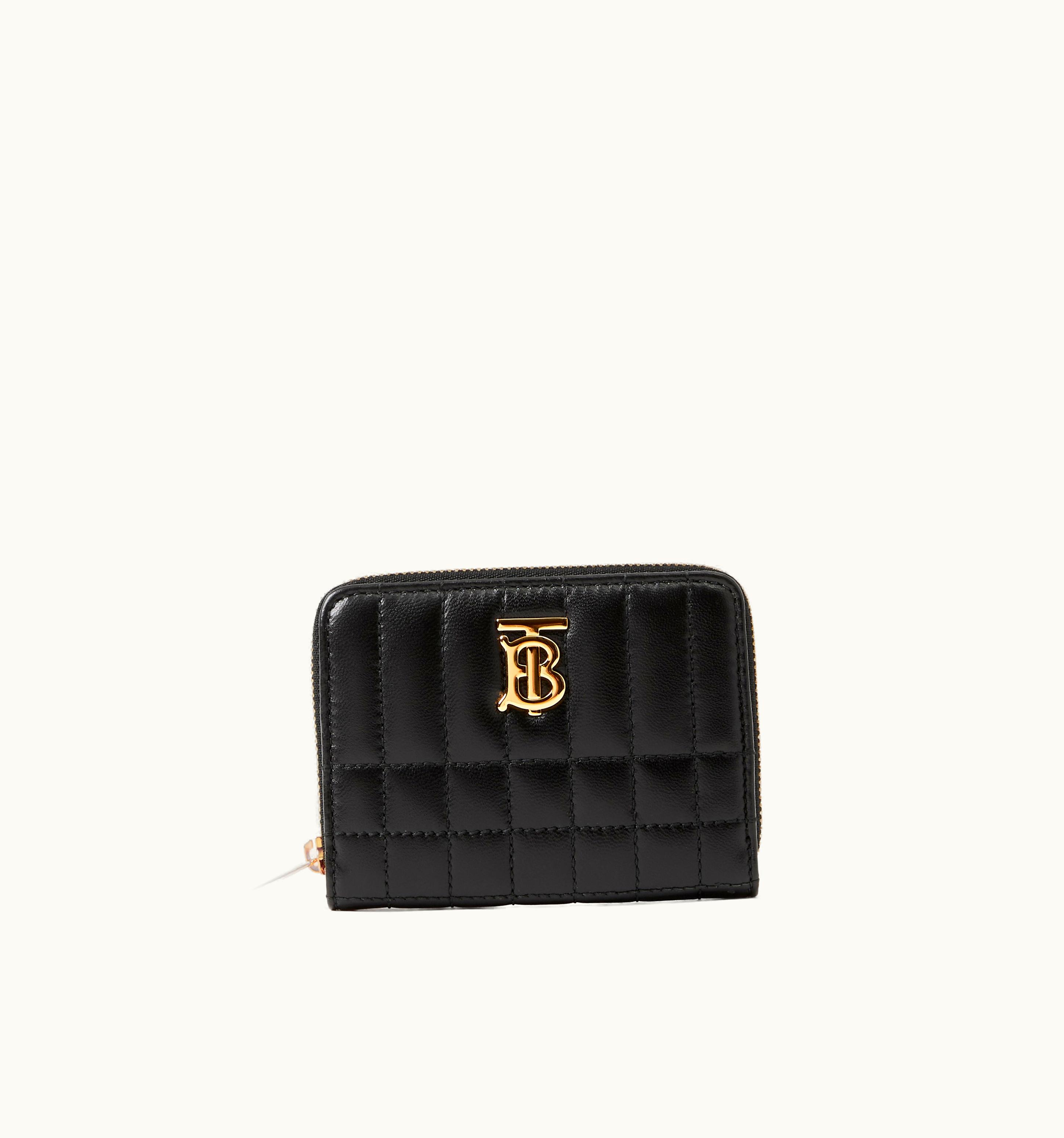 Burberry Burberry Quilted Leather Lola Zip Wallet In Black/Light Gold - Women