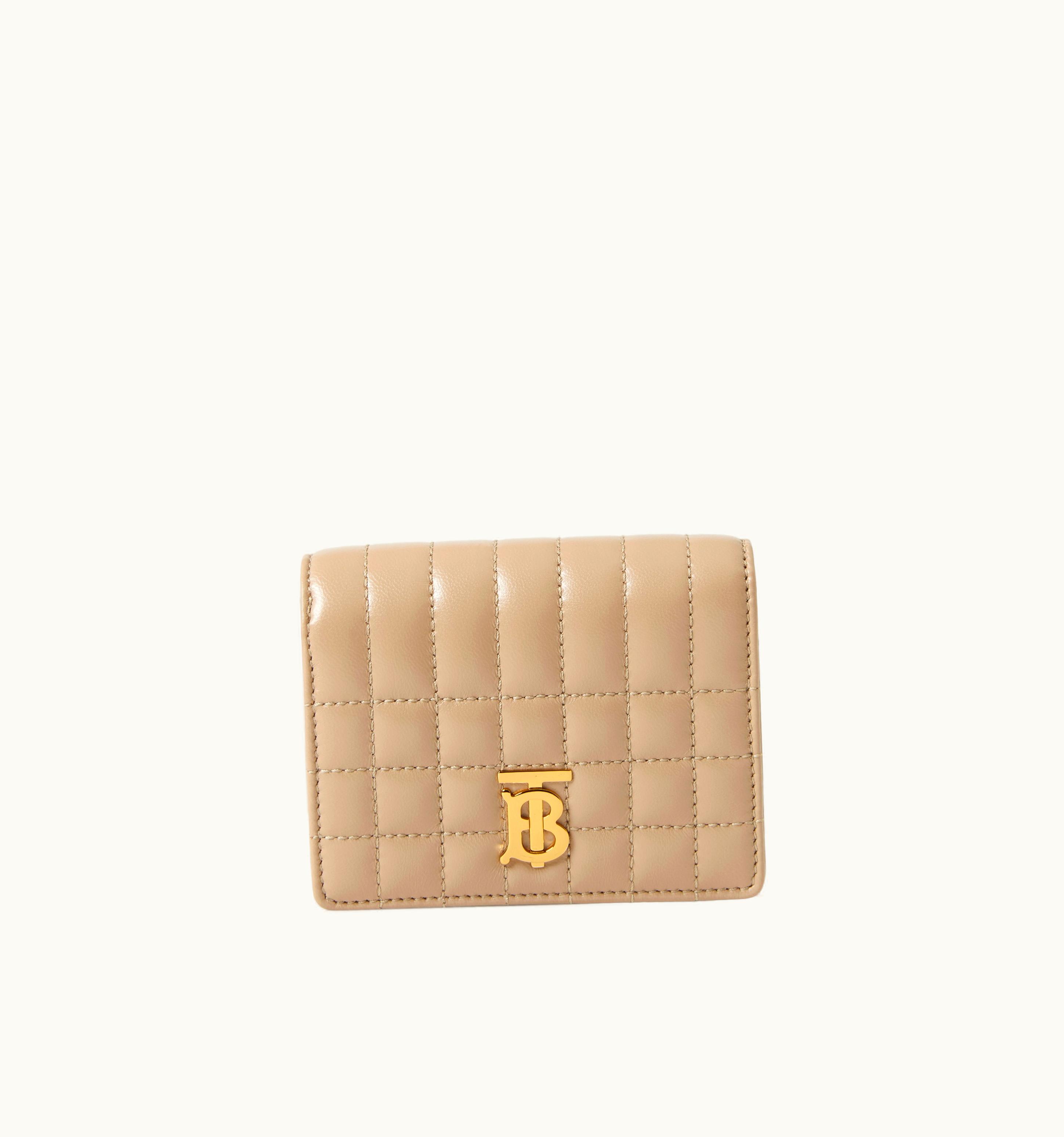 Burberry Burberry Quilted Leather Small Lola Folding Wallet In Oat Beige - Women