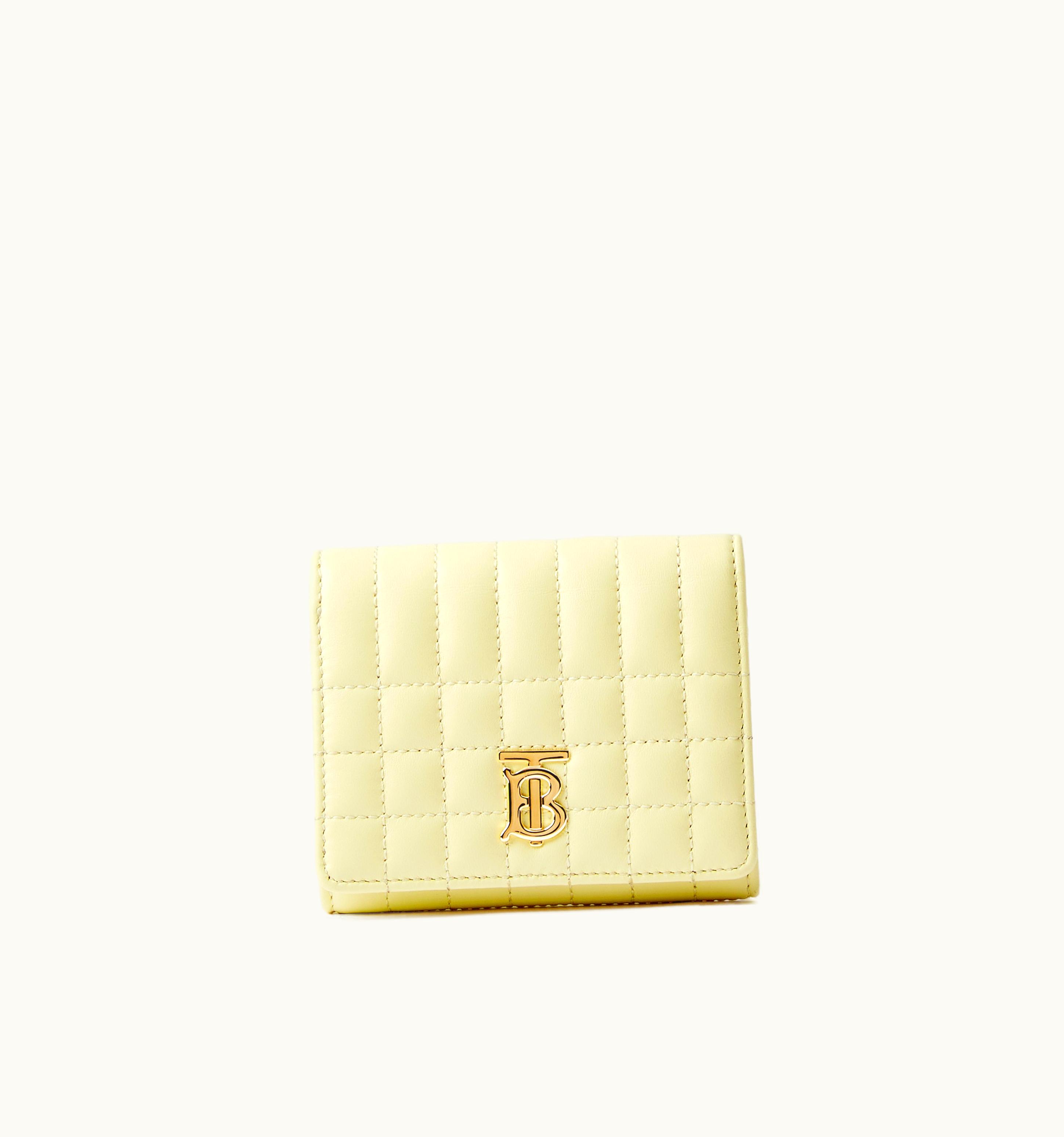 Burberry Burberry Quilted Leather Small Lola Folding Wallet In Cool Lemon - Women UZ0140538