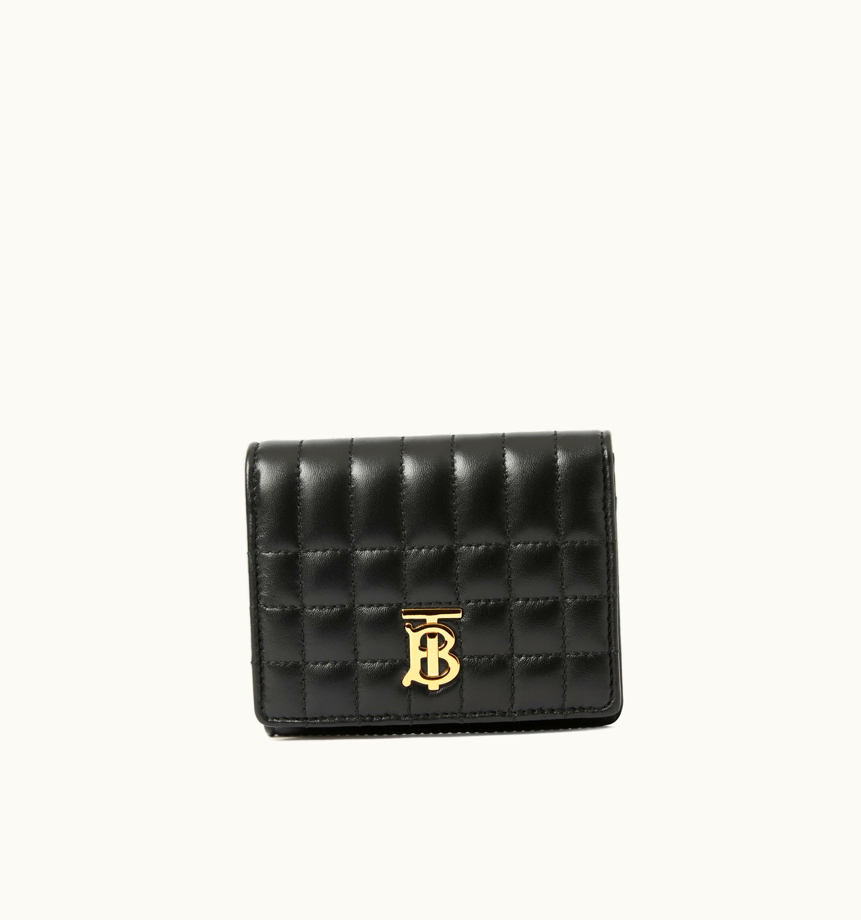 Burberry Burberry Quilted Leather Small Lola Folding Wallet In Black/Light Gold - Women