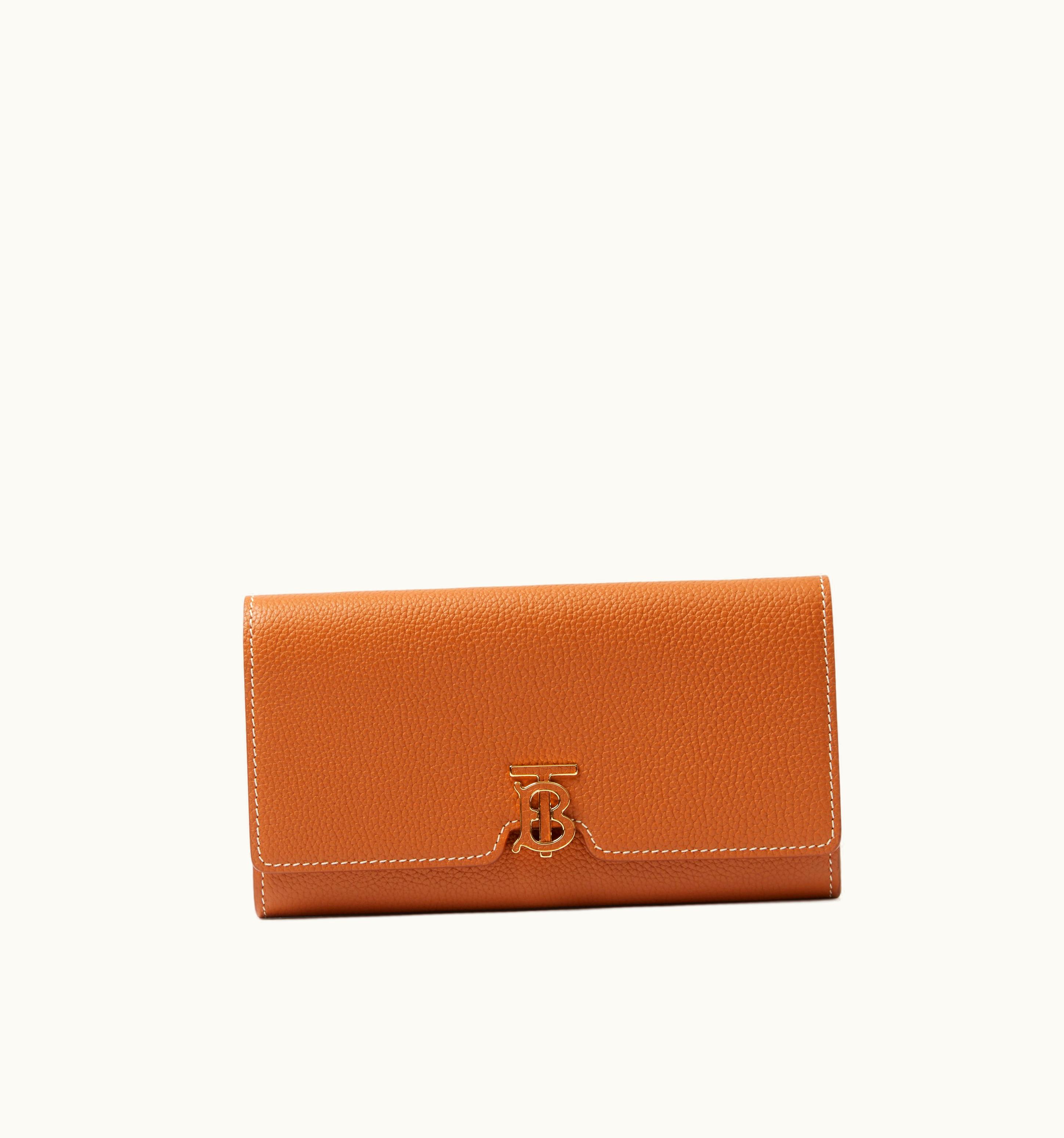 Burberry Burberry Grainy Leather Tb Continental Wallet In Warm Russet Brown - Women