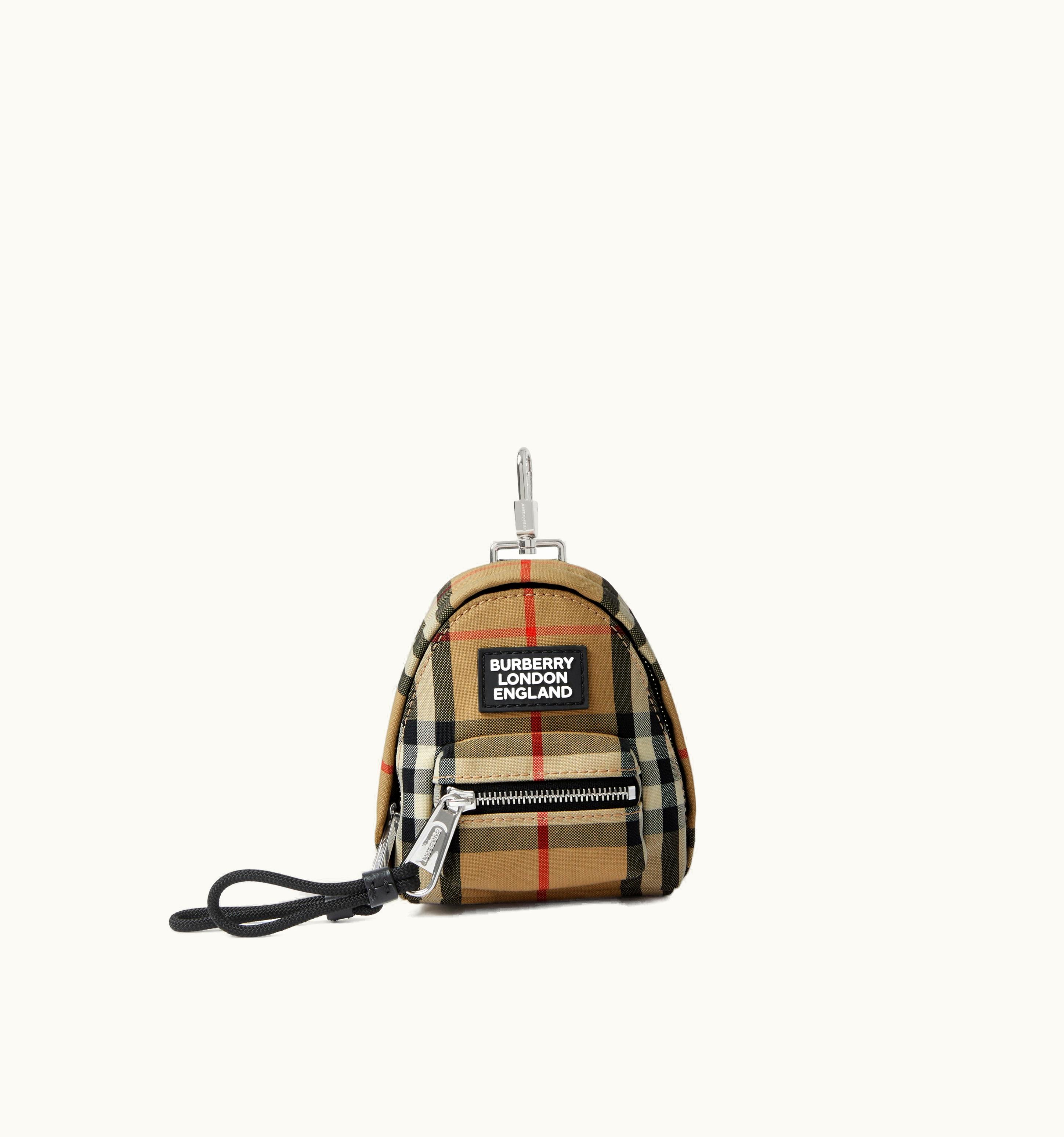 Burberry Burberry Vintage Check Backpack Charm In Archive Beige UZ0140549