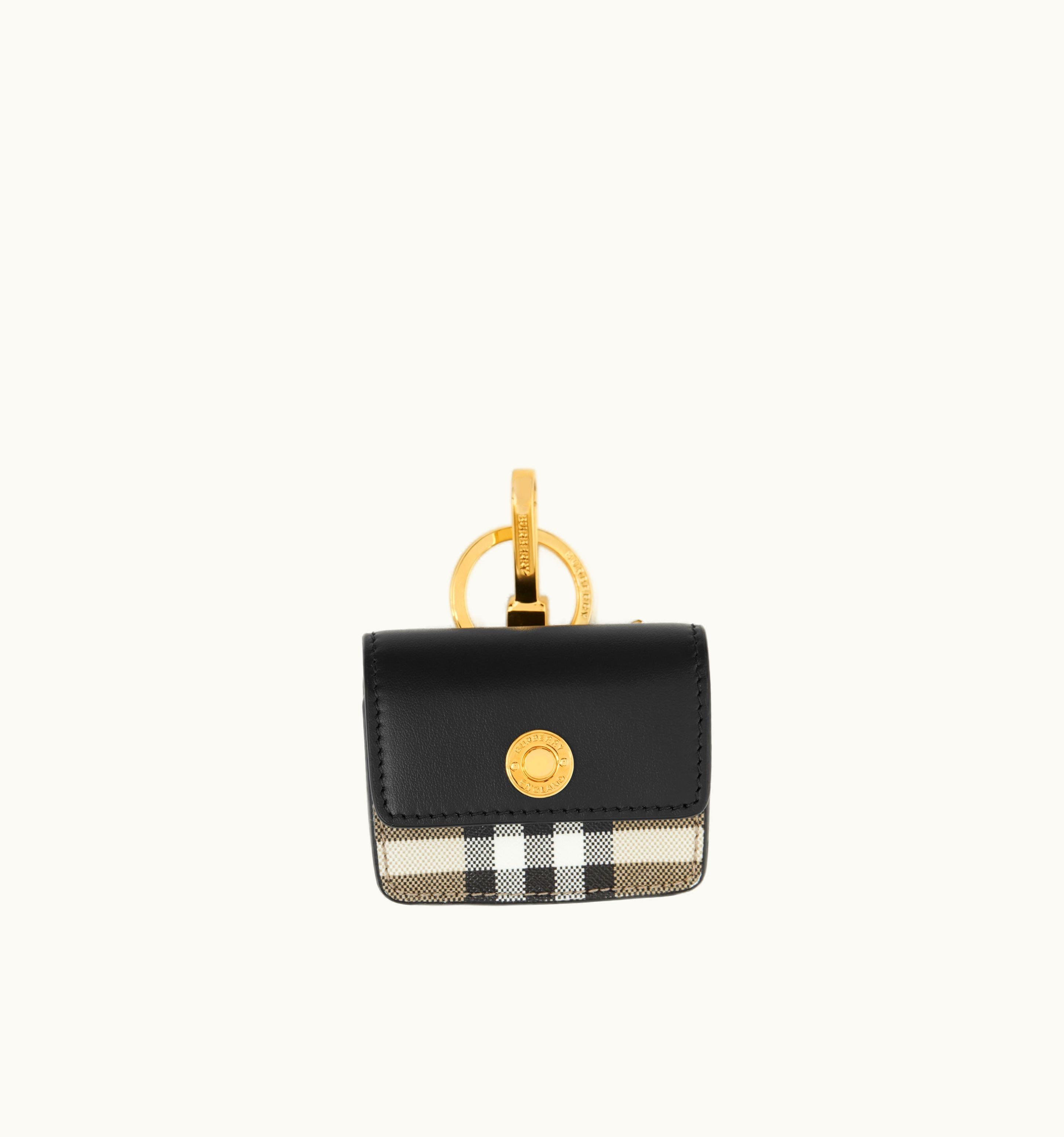 Burberry Burberry Check And Leather Airpods Pro Case In Archive Beige/Black - Women UZ0140550