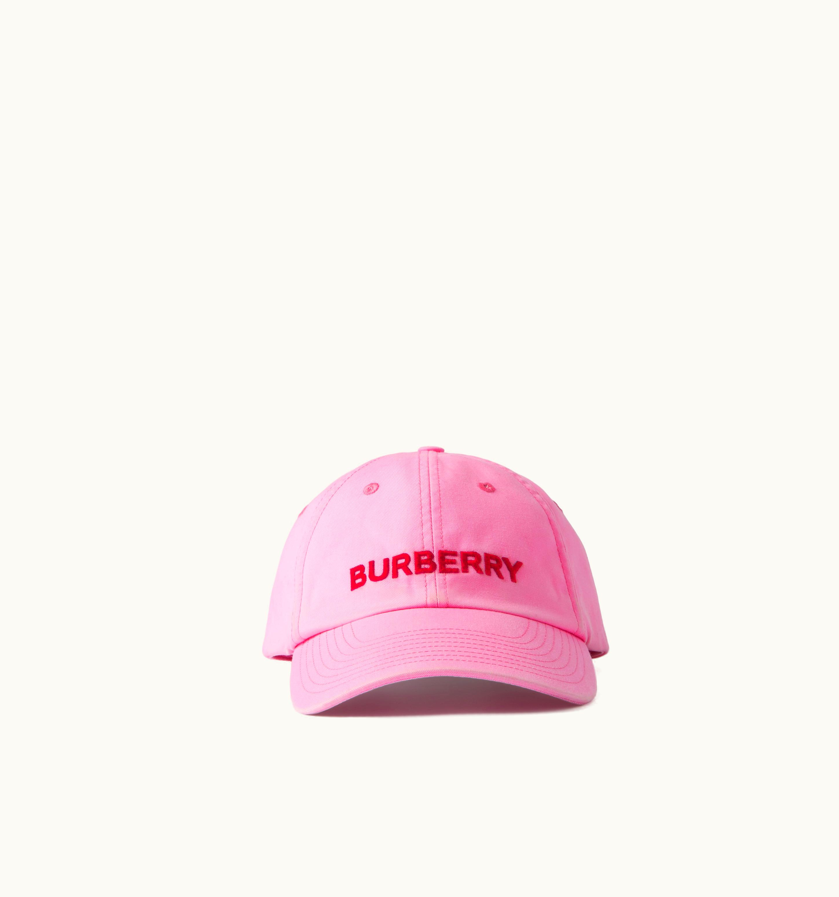 Burberry Burberry Embroidered Logo Cotton Gabardine Baseball Cap In Bubblegum Pink