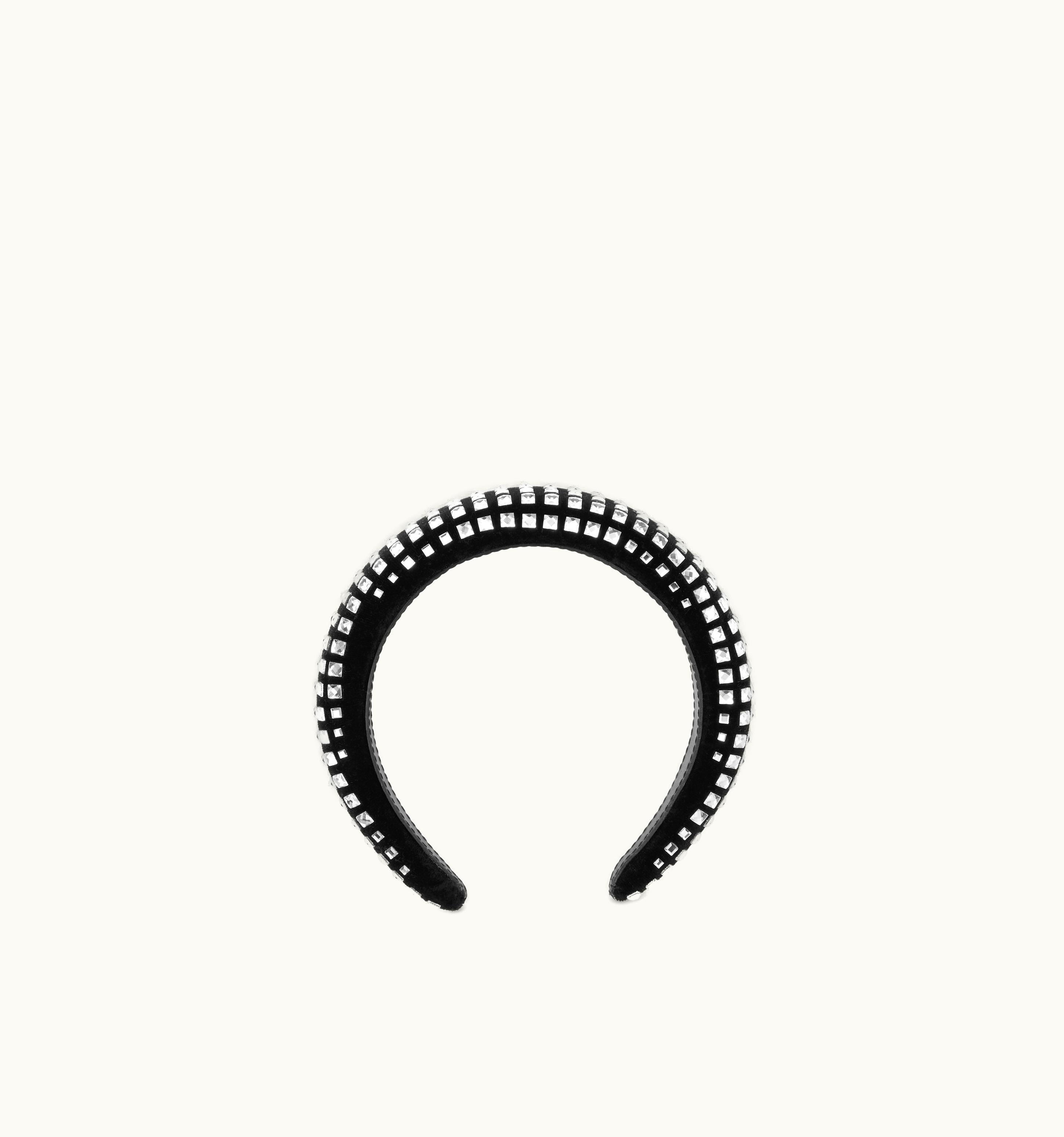 Burberry Burberry Crystal Detail Velvet Hairband In Black - Women