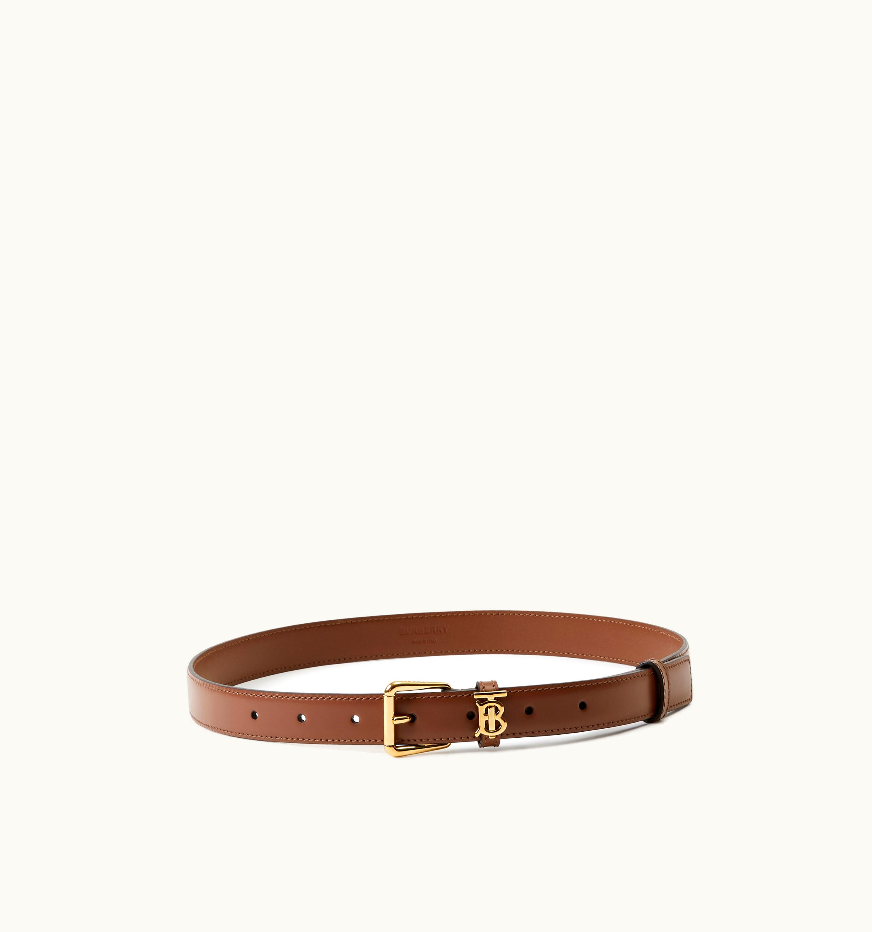 Burberry Burberry Leather Tb Belt In Tan - Women UZ0140613