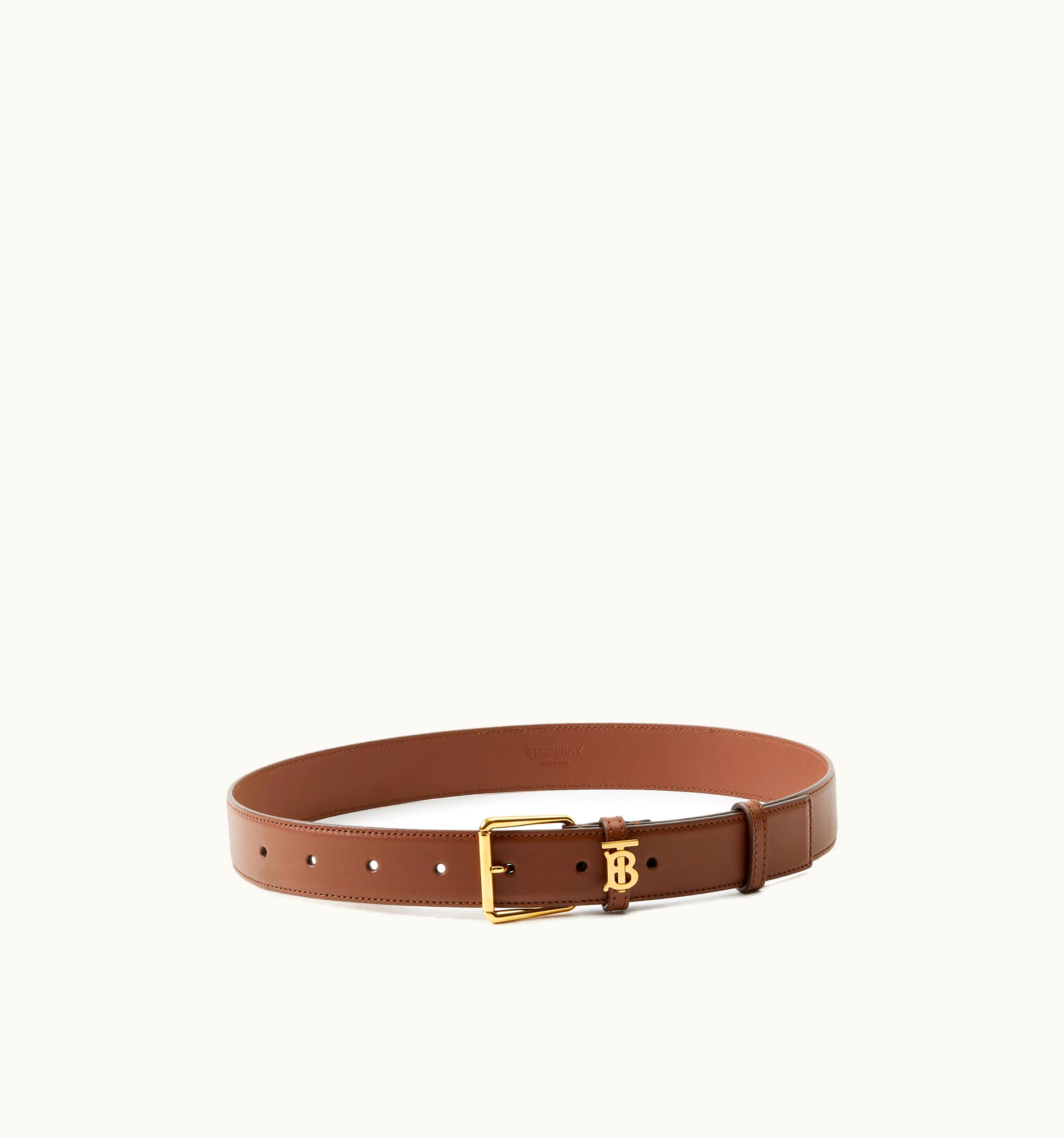 Burberry Burberry Leather Tb Belt In Tan - Women UZ0140614