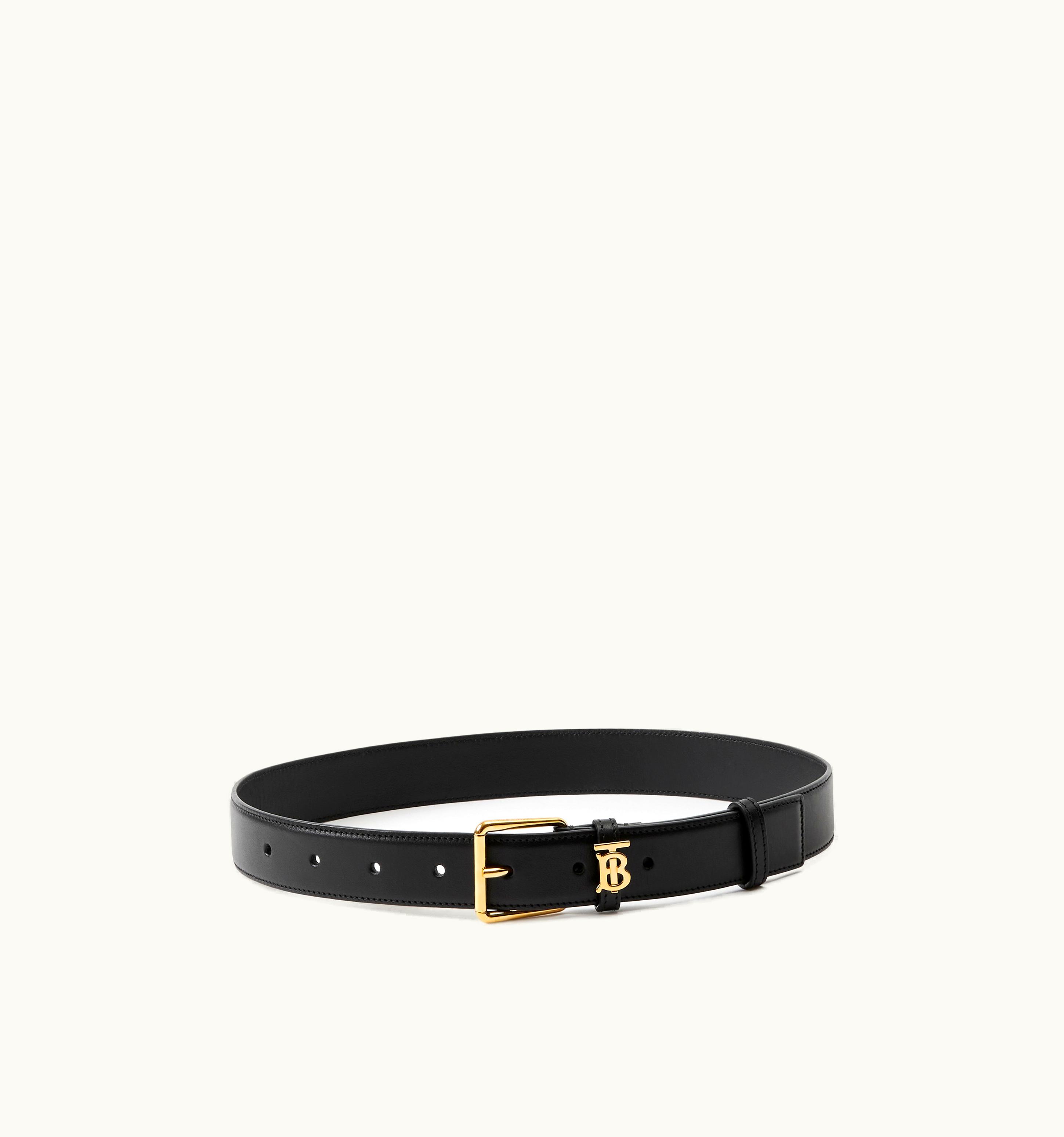 Burberry Burberry Leather Tb Belt In Black