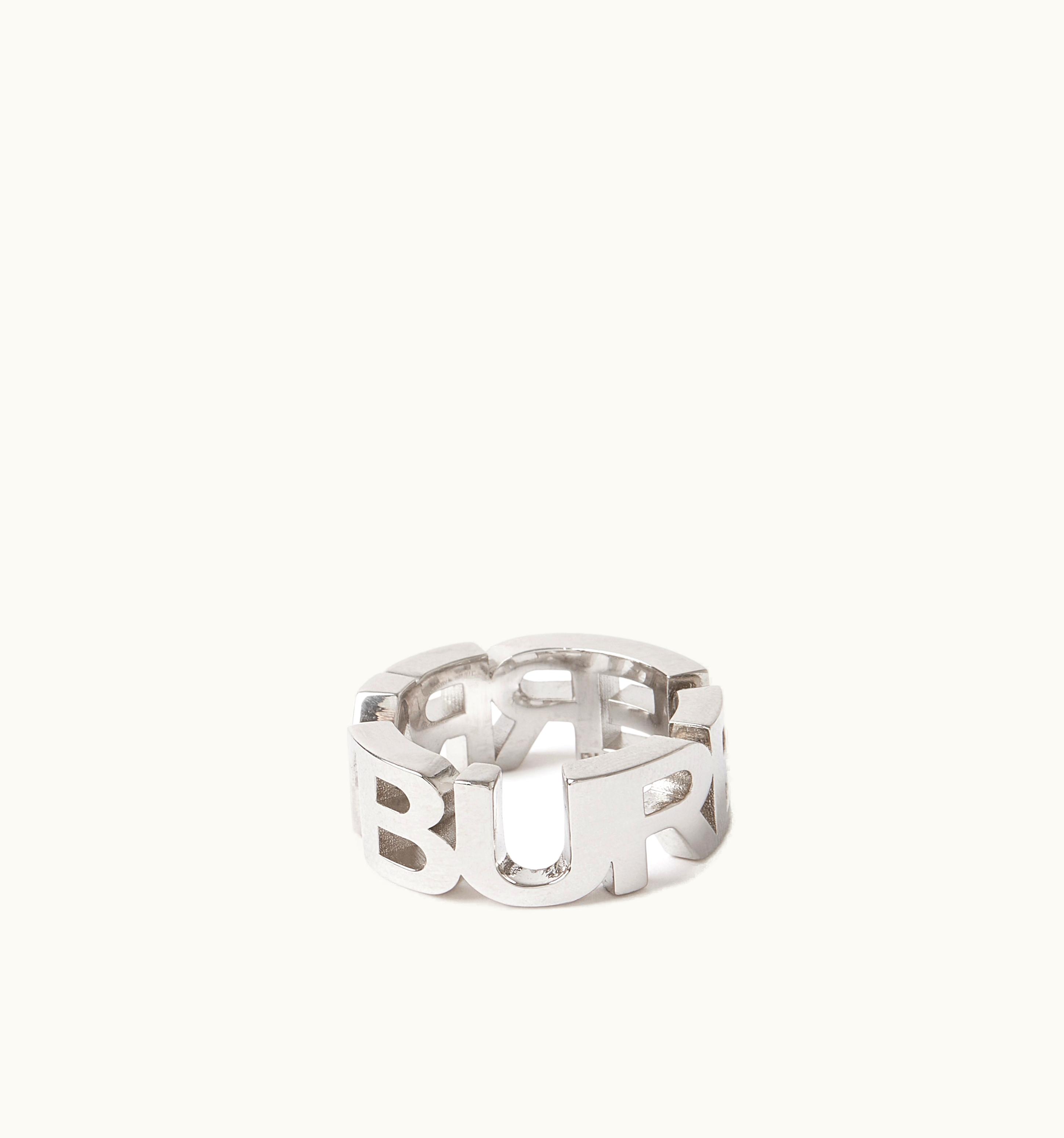 Burberry Burberry Palladium-Plated Logo Ring - Women