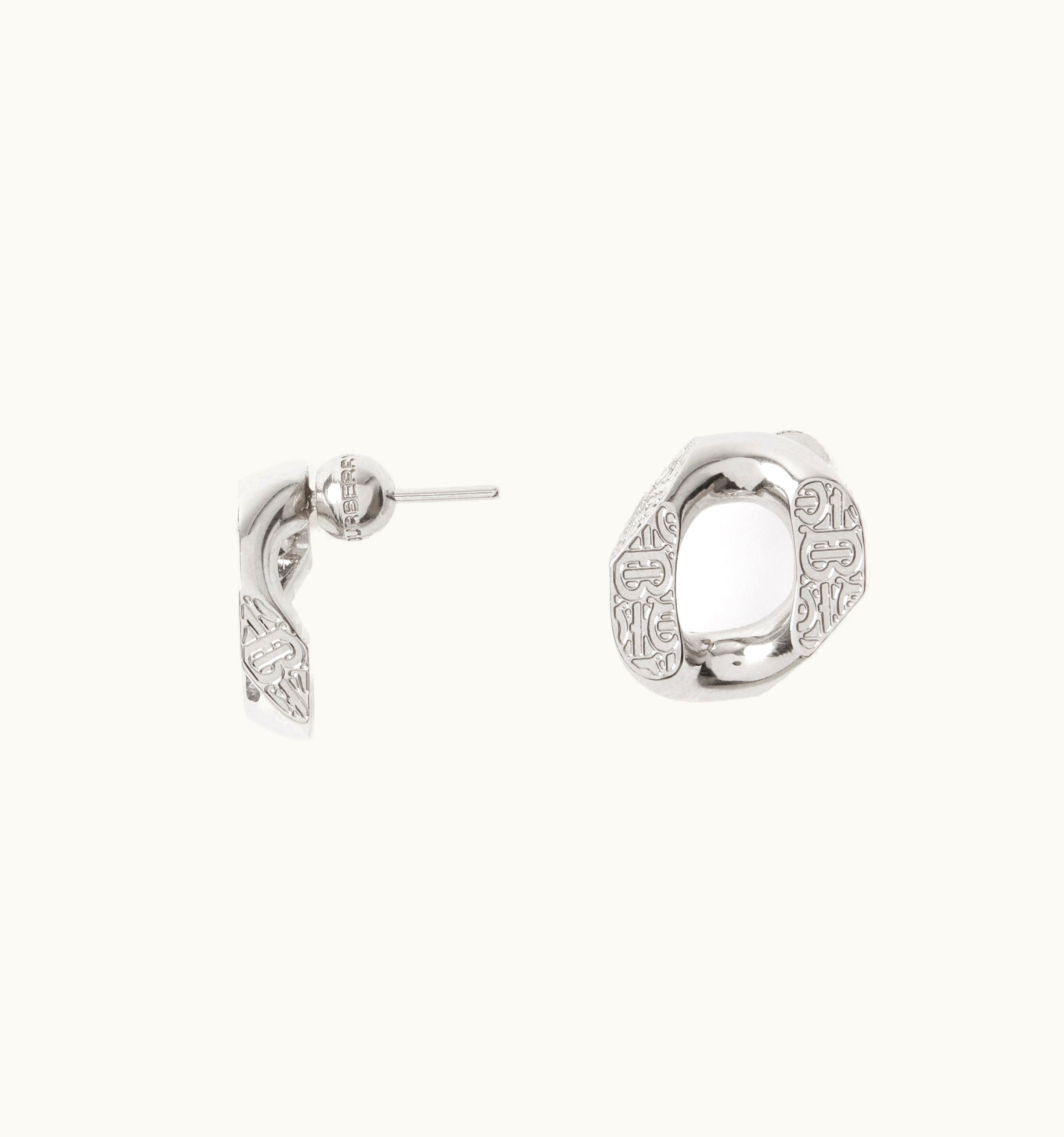 Burberry Burberry Monogram Motif Chain-Link Earrings In Palladium UZ0140631