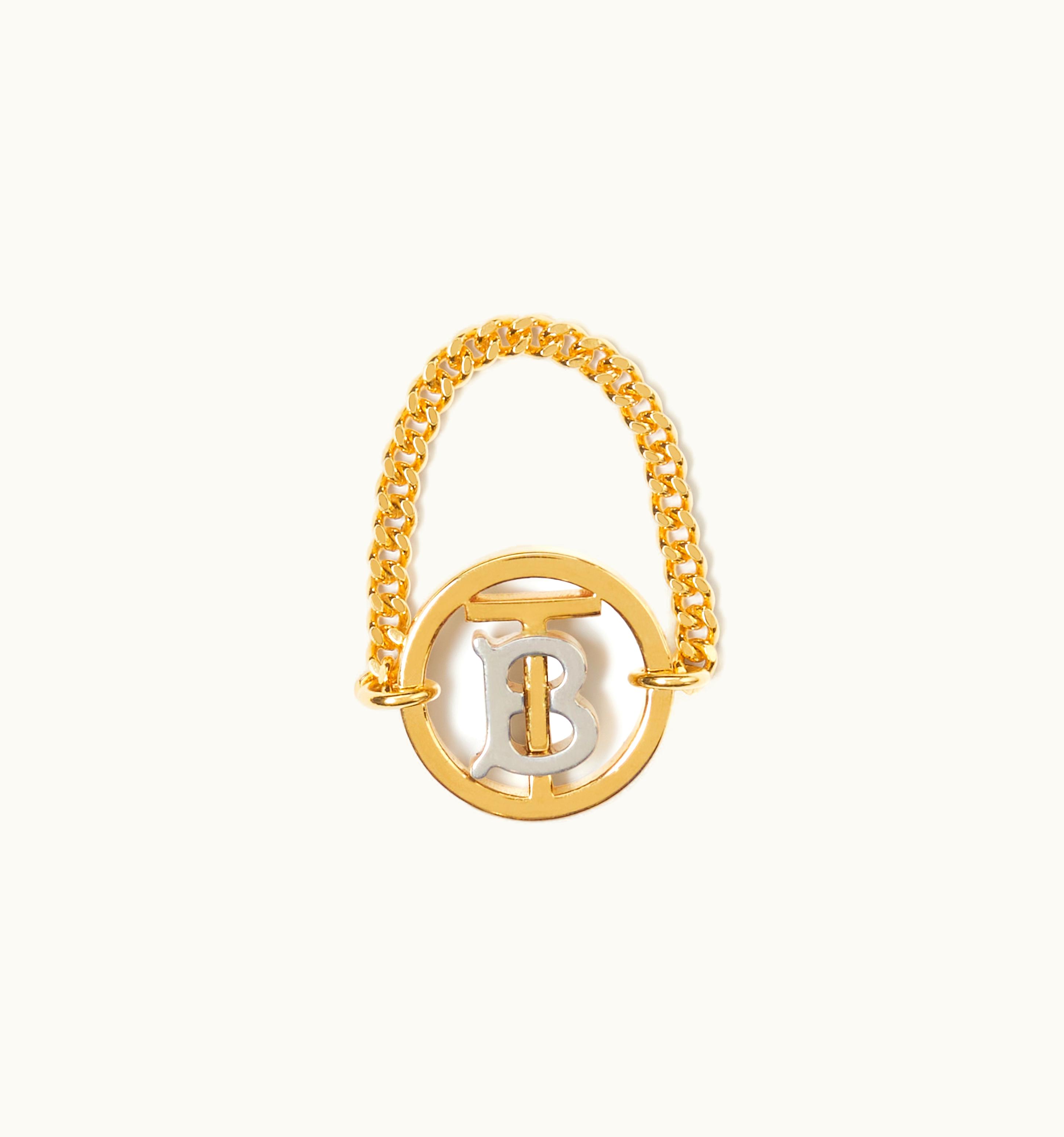 Burberry Burberry Gold And Palladium-Plated Monogram Motif Ring In Light Gold/Palladium - Women