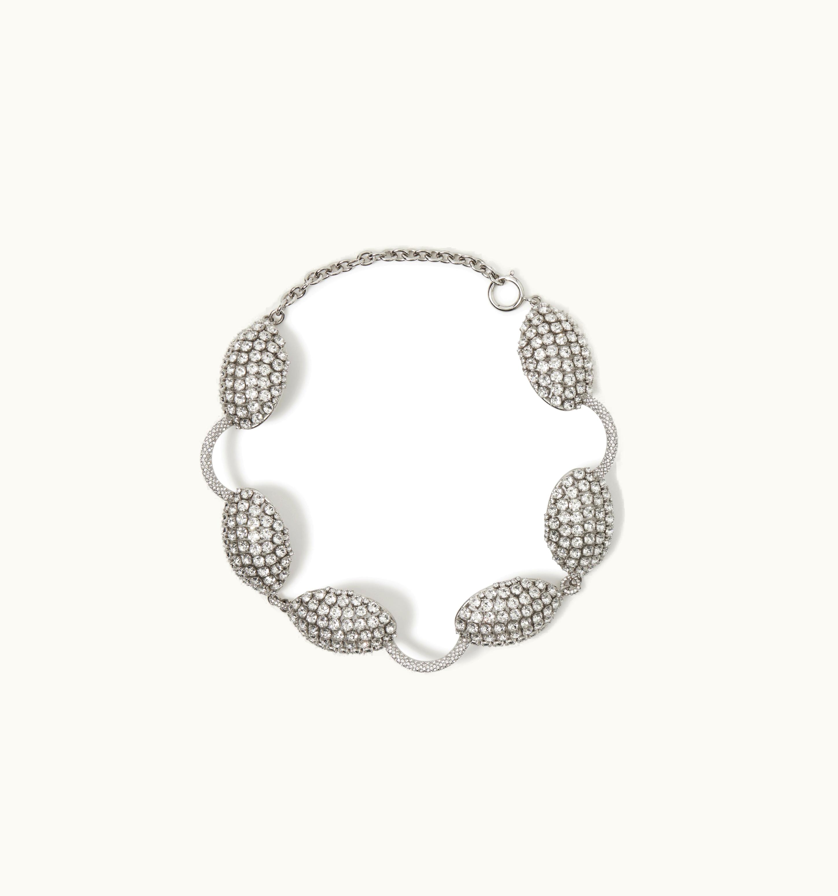 Burberry Burberry Crystal Detail Palladium-Plated Necklace In Palladium/Crystal - Women