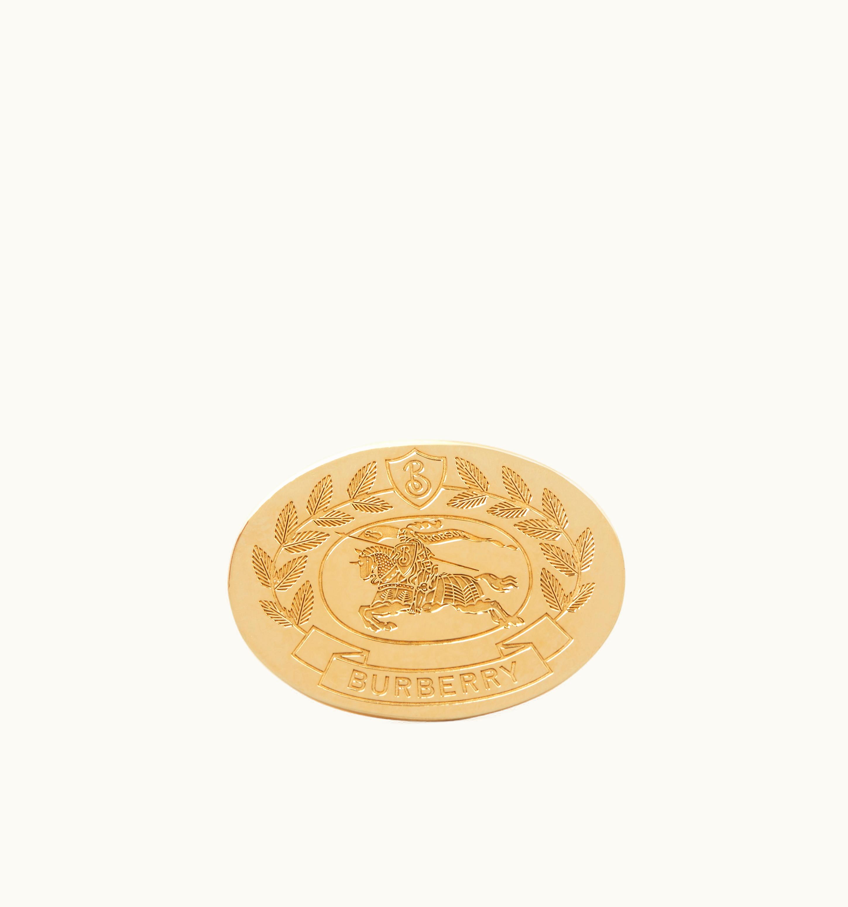 Burberry Burberry Gold-Plated Ekd Signet Ring In Light - Women