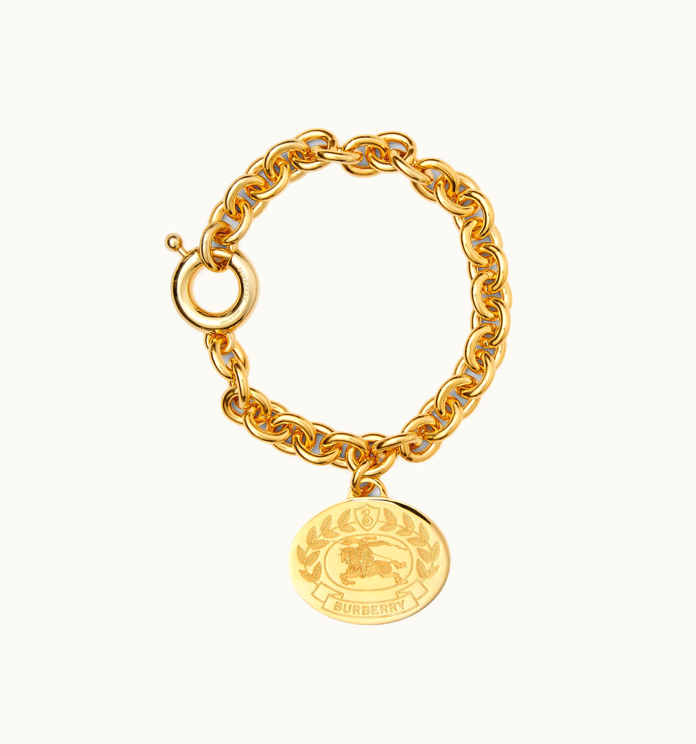 Burberry Burberry Engraved Ekd Gold-Plated Chain-Link Bracelet In Light - Women