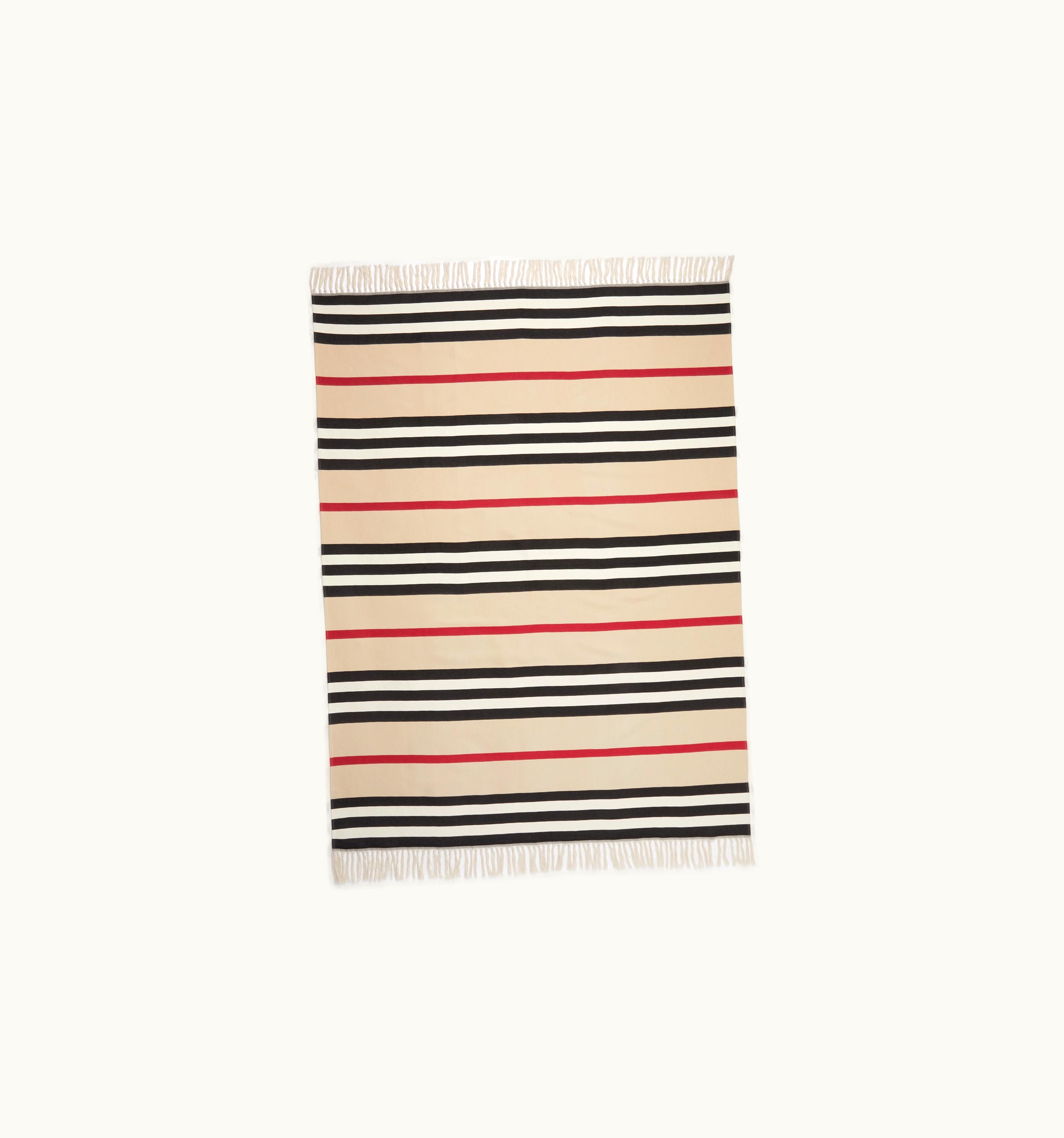 Burberry Burberry Icon Stripe Cotton Blanket In Archive Beige UZ0140680
