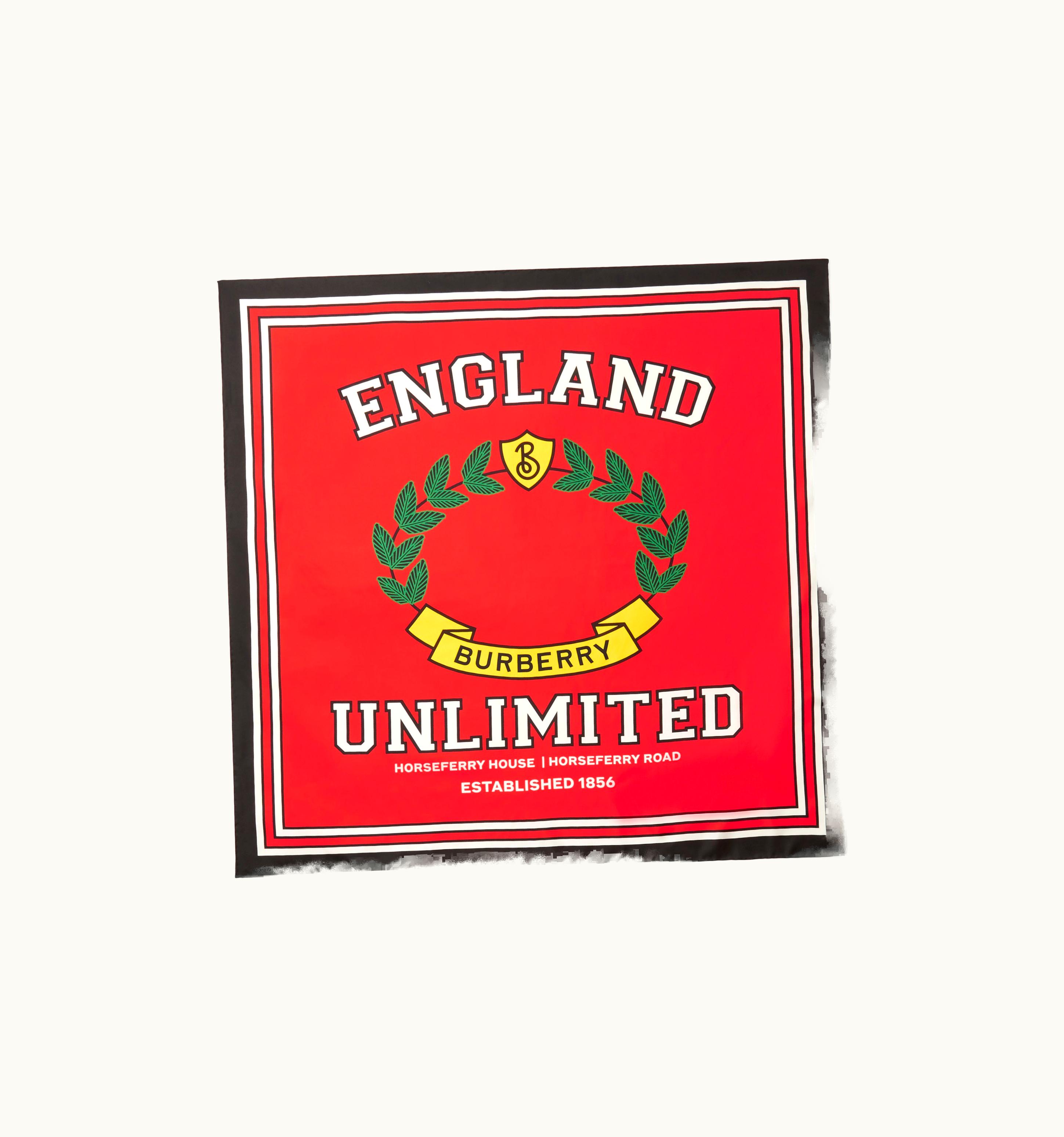 Burberry Burberry College Graphic Silk Square Scarf In Bright Chilli Red UZ0140698