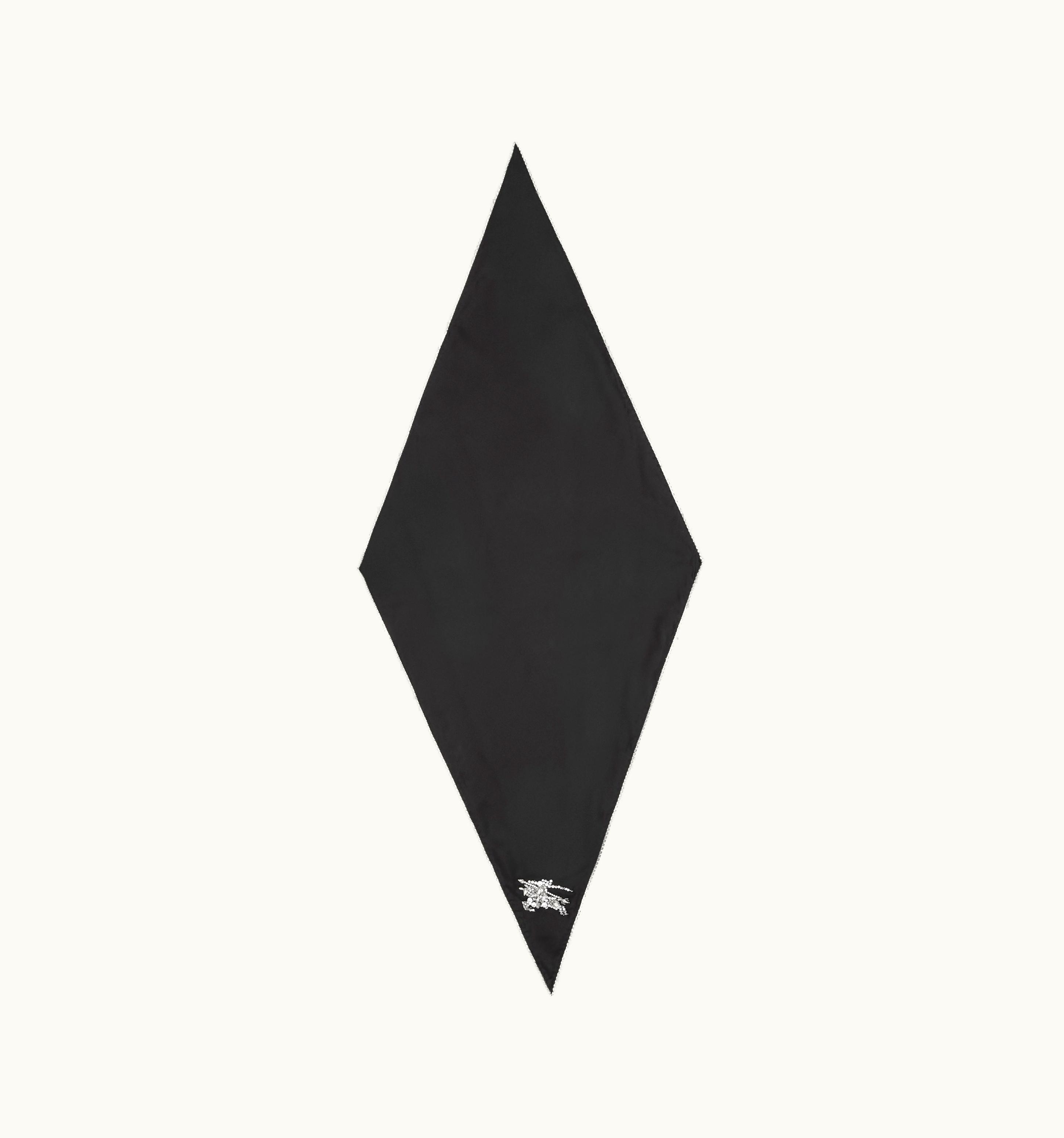 Burberry Burberry Crystal Ekd Diamond-Shaped Silk Scarf In Black UZ0140735