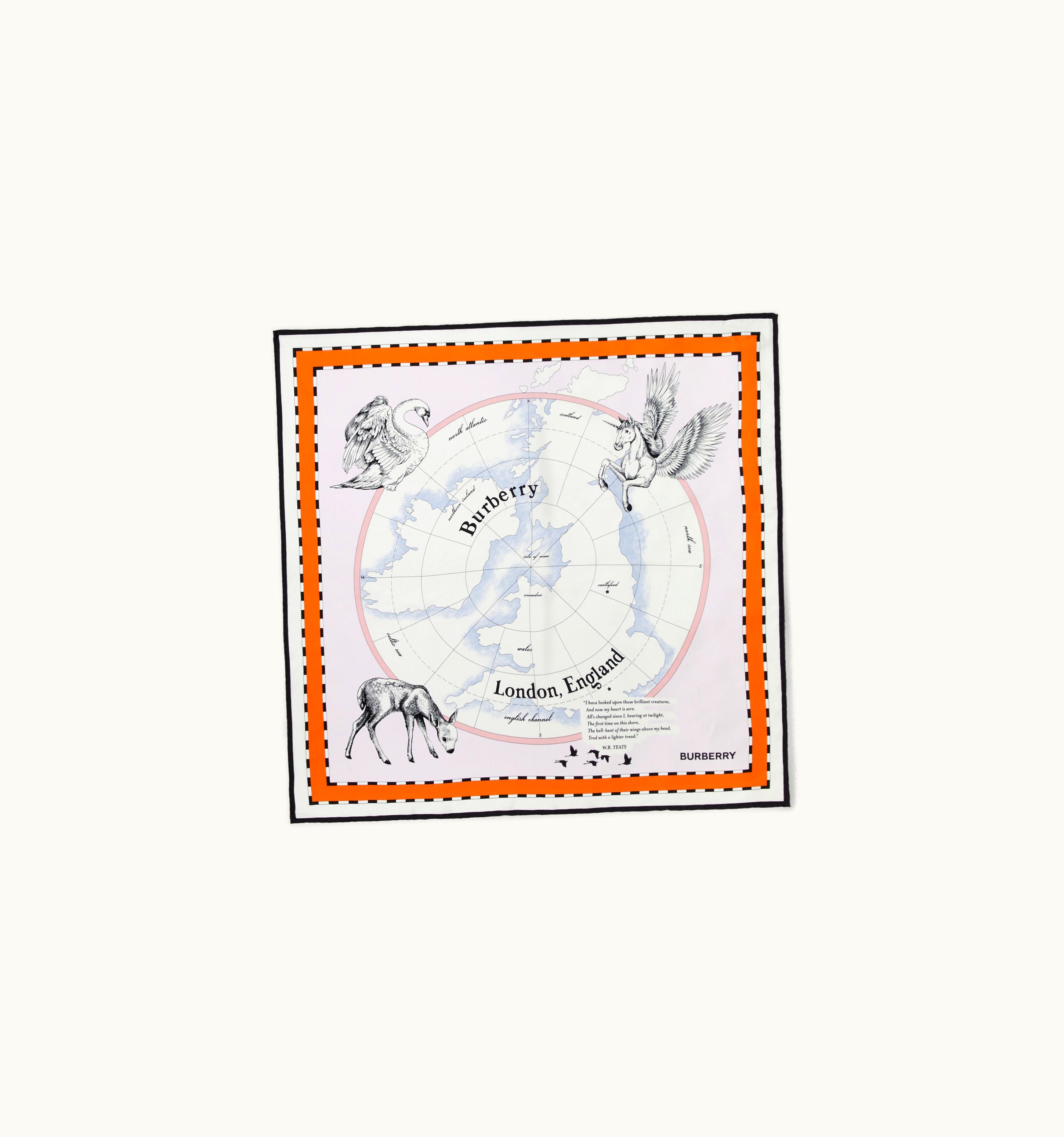 Burberry Burberry Animal Kingdom Print Silk Square Scarf In Alabaster Pink UZ0140741