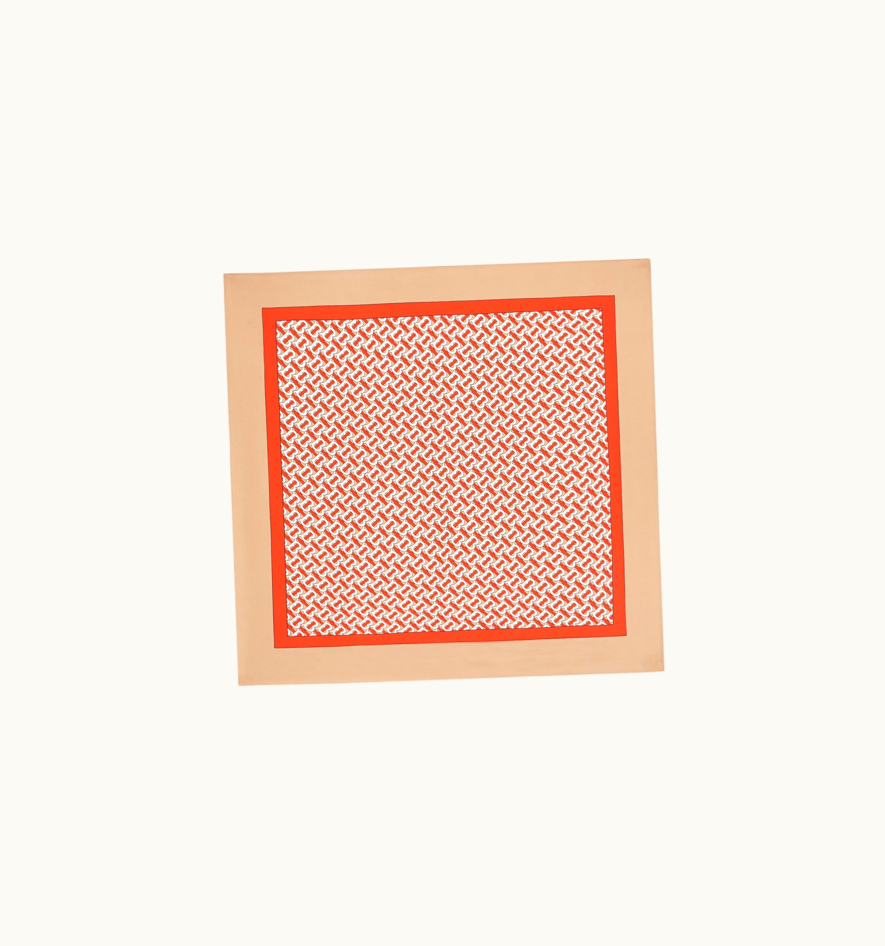 Burberry Burberry Monogram Print Silk Square Scarf In Vermilion UZ0140746