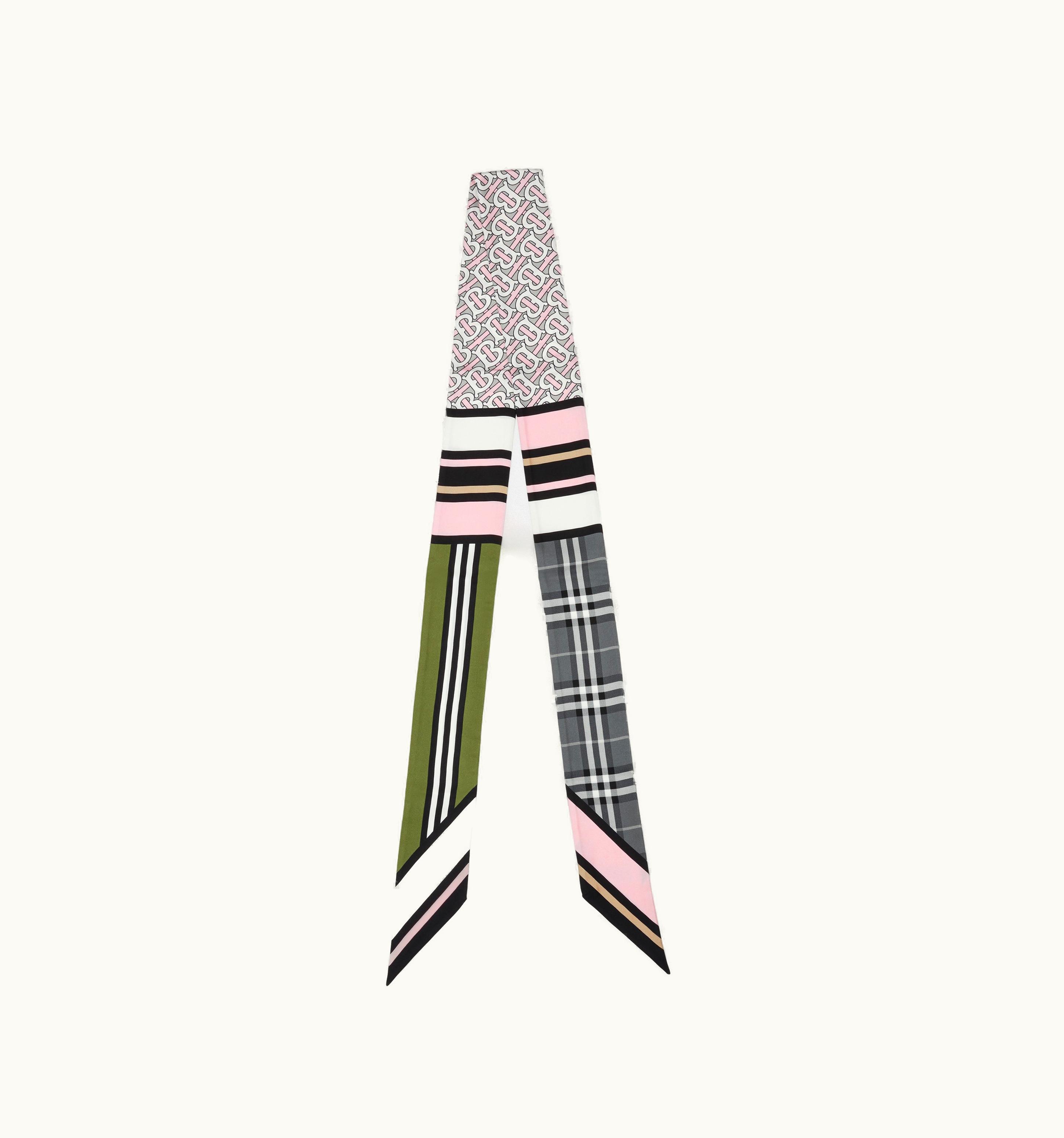 Burberry Burberry Montage Print Silk Skinny Scarf In Spruce Green UZ0140752