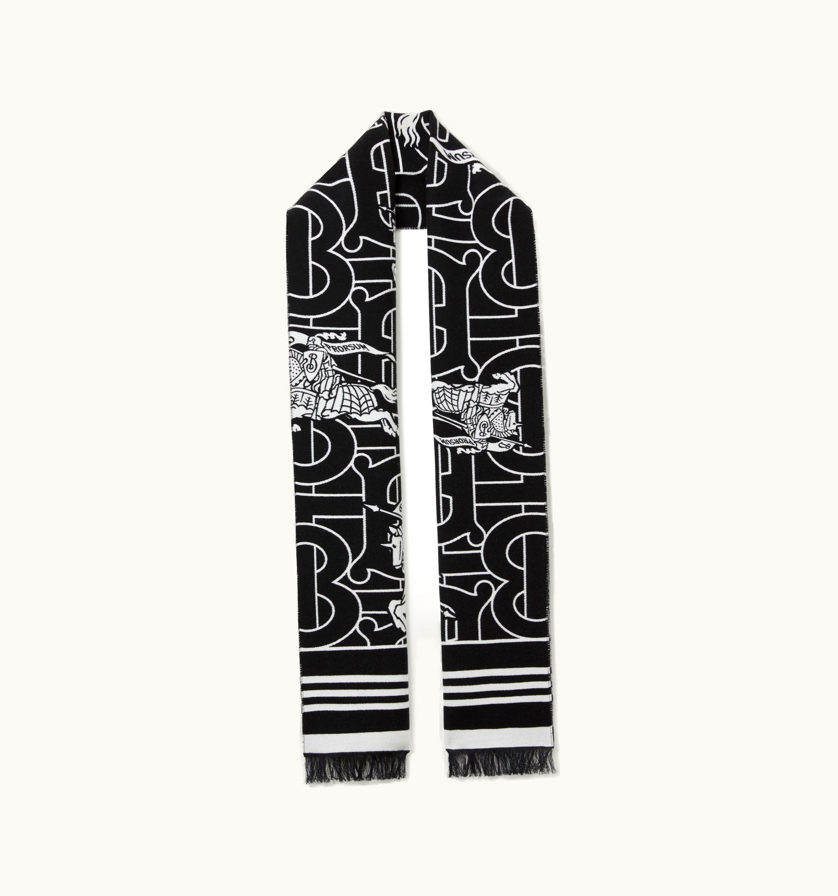 Burberry Burberry Montage Wool Silk Jacquard Scarf In Black UZ0140771