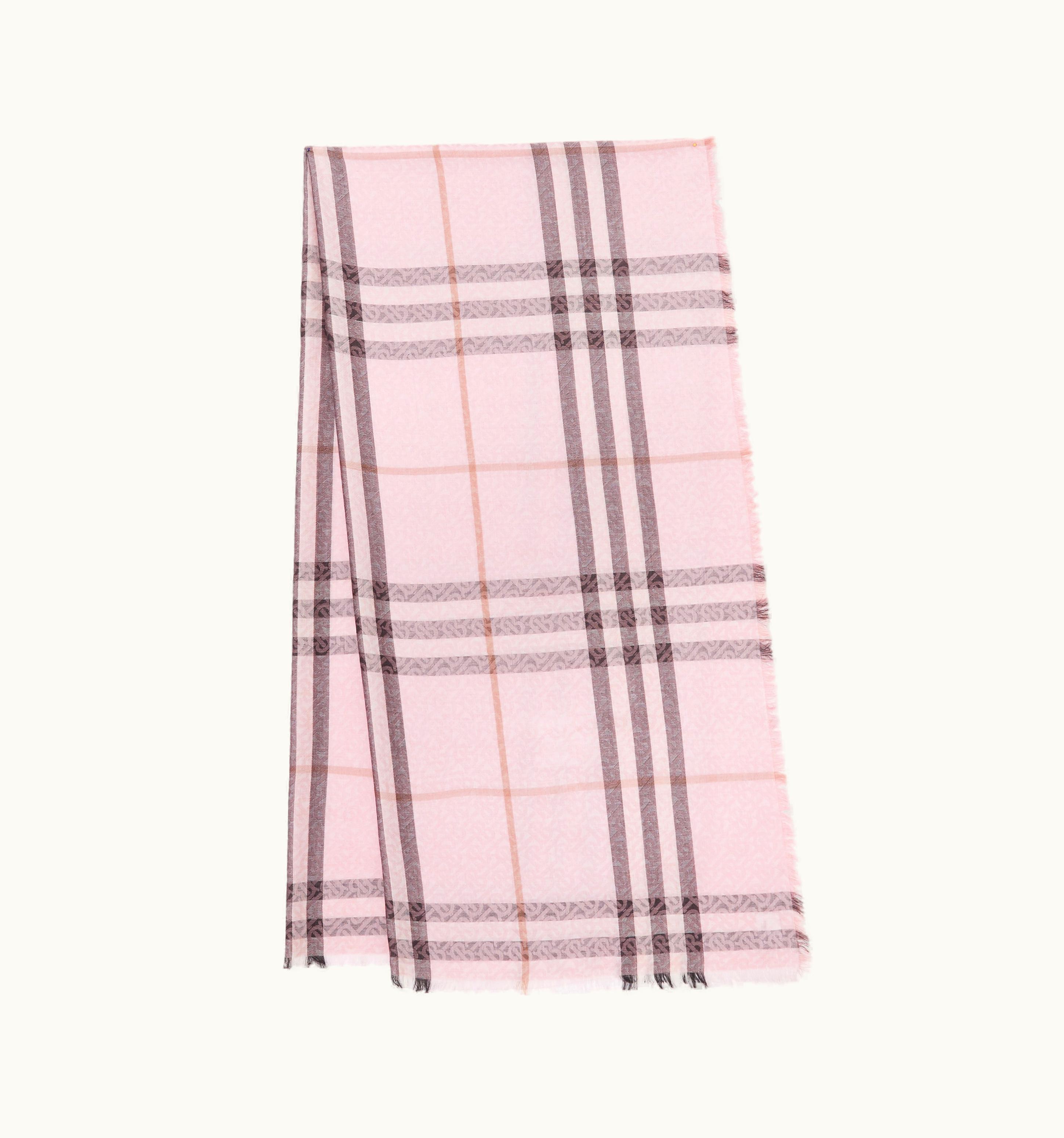 Burberry Burberry Montage Lightweight Wool Silk Scarf In Alabaster Pink UZ0140802