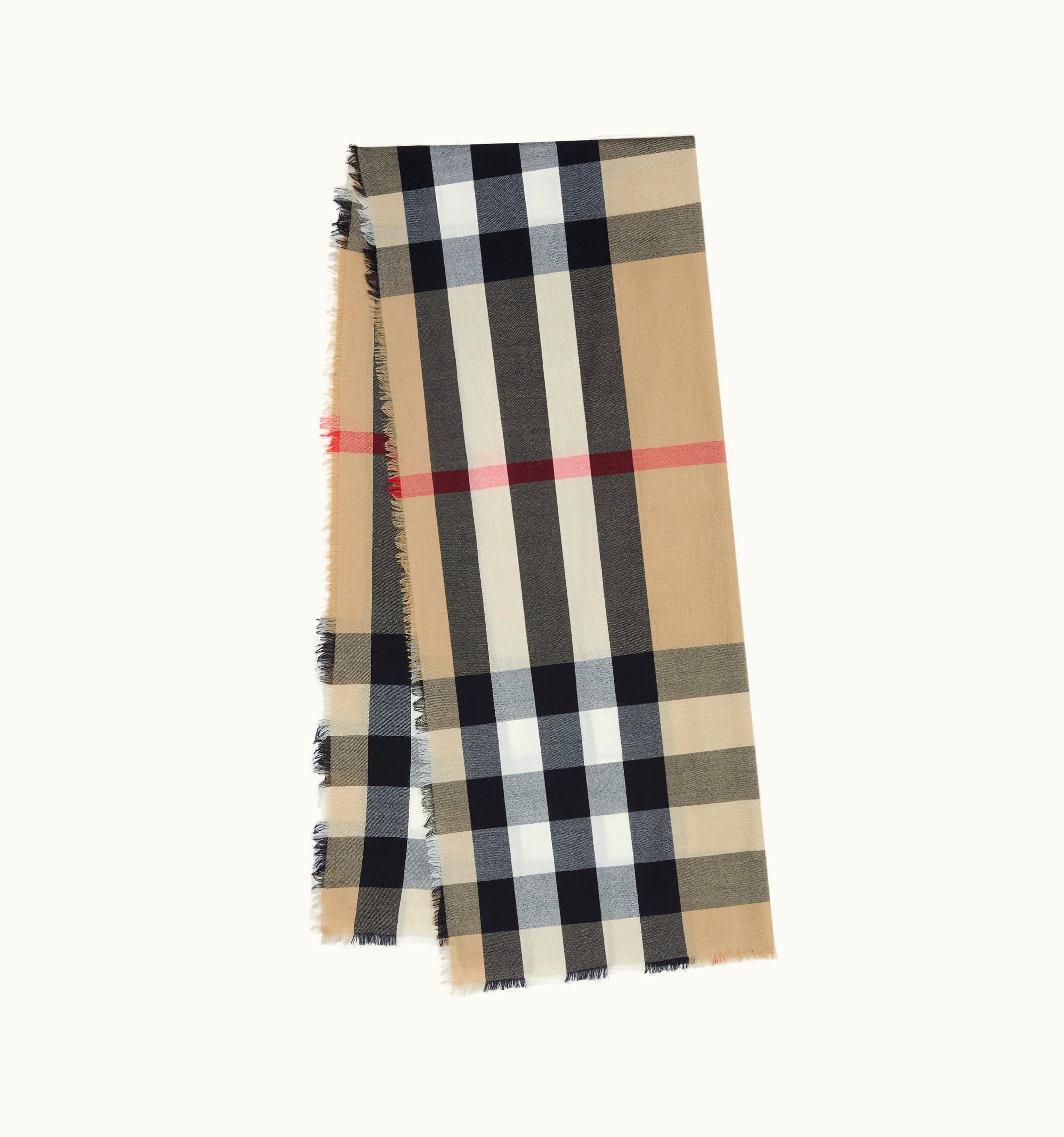 Burberry Burberry Lightweight Check Cashmere Scarf In Archive Beige UZ0140803
