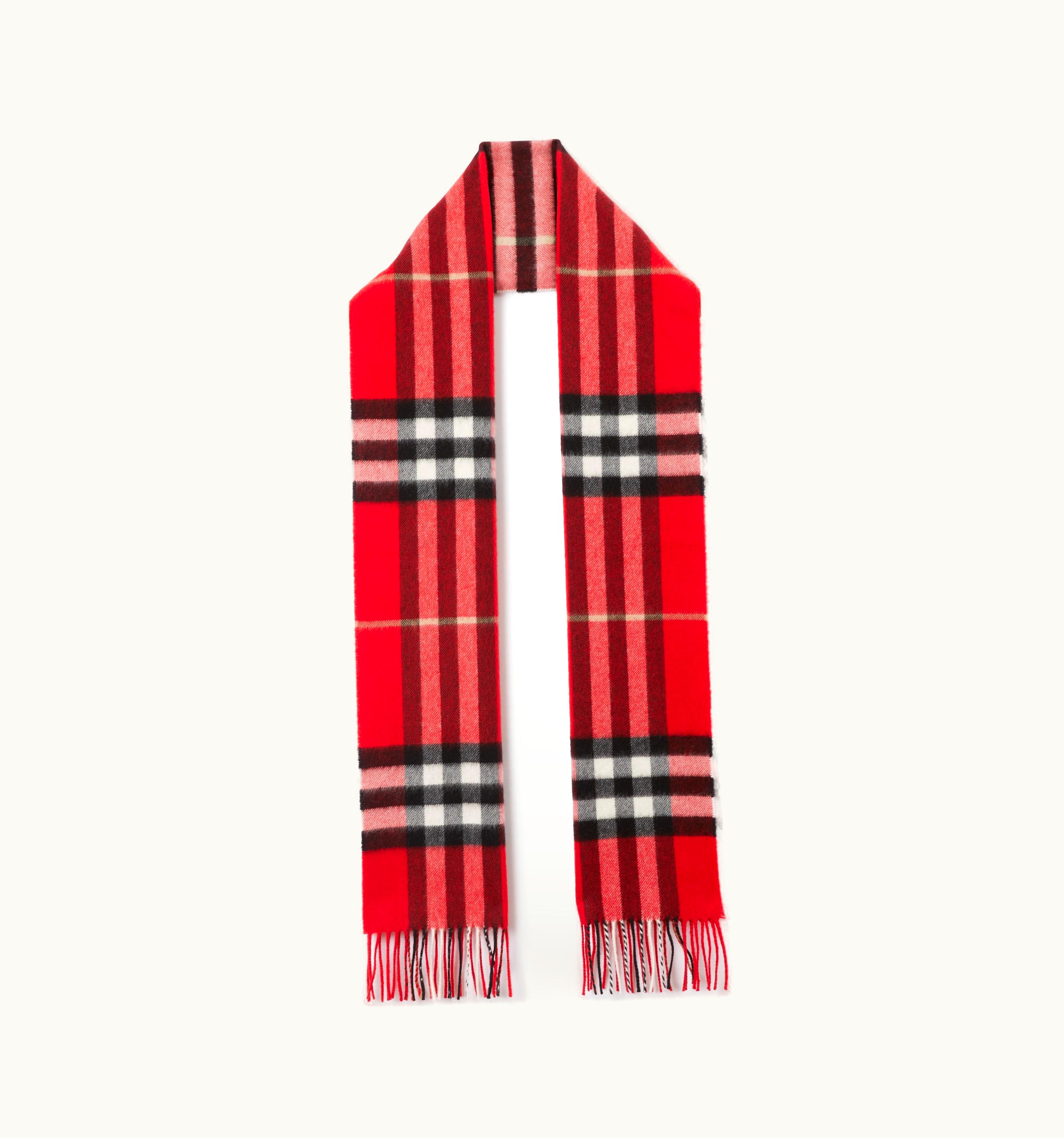Burberry Burberry The Burberry Check Cashmere Scarf In Red UZ0140813