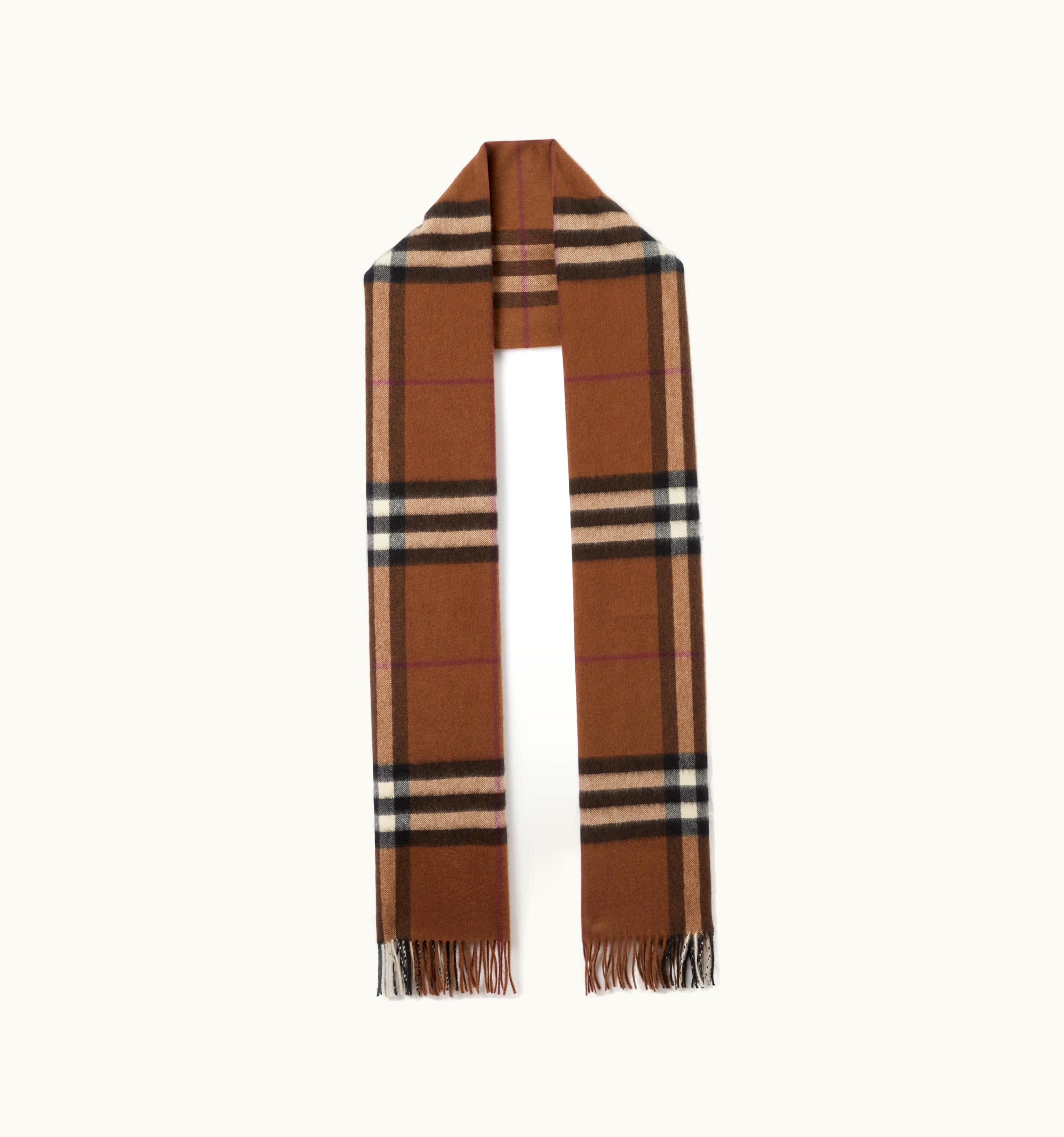 Burberry Burberry Exaggerated Check Cashmere Scarf In Dark Birch Brown UZ0140818