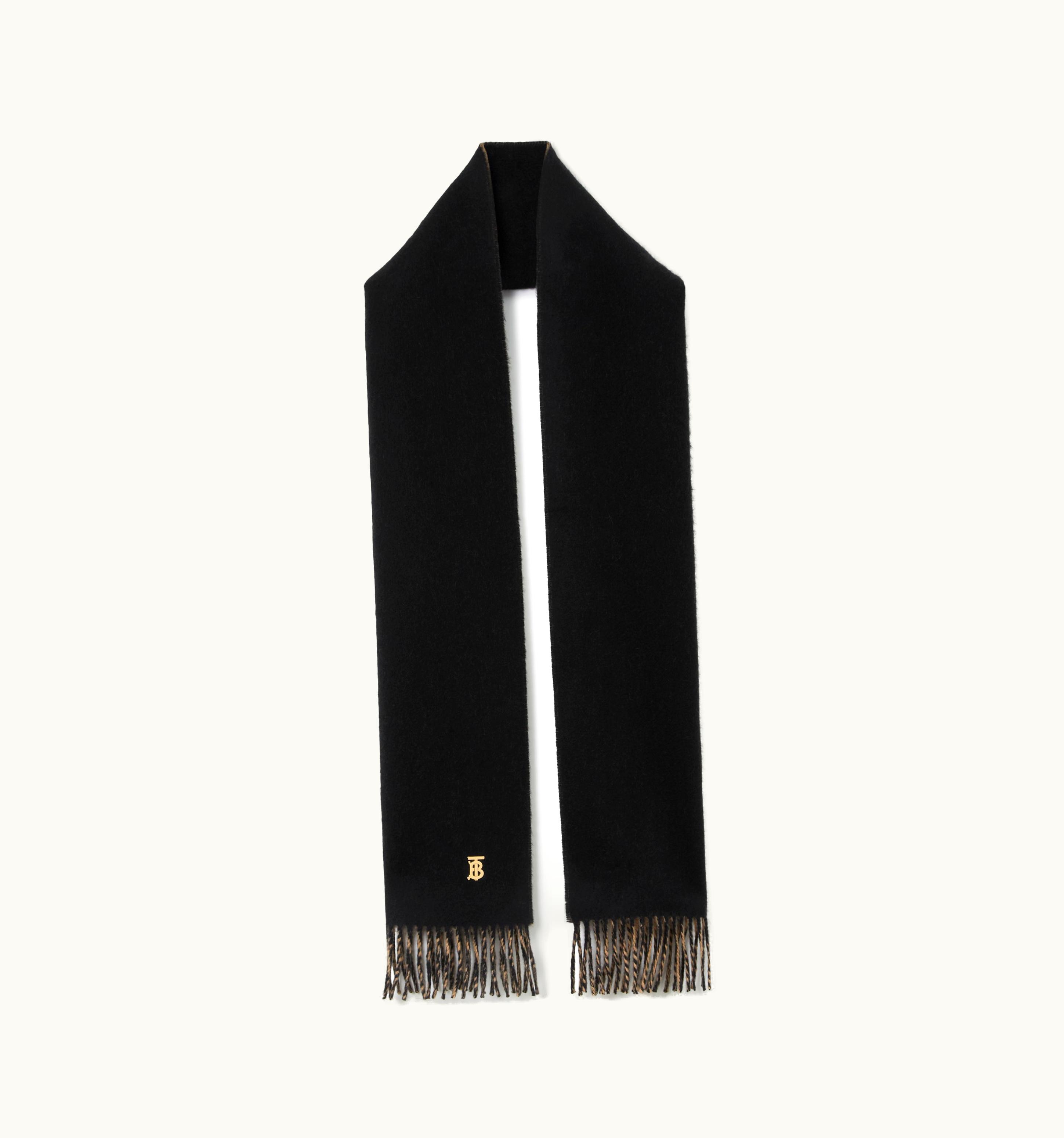 Burberry Burberry Reversible Monogram Motif Cashmere Scarf In Camel/Black UZ0140829