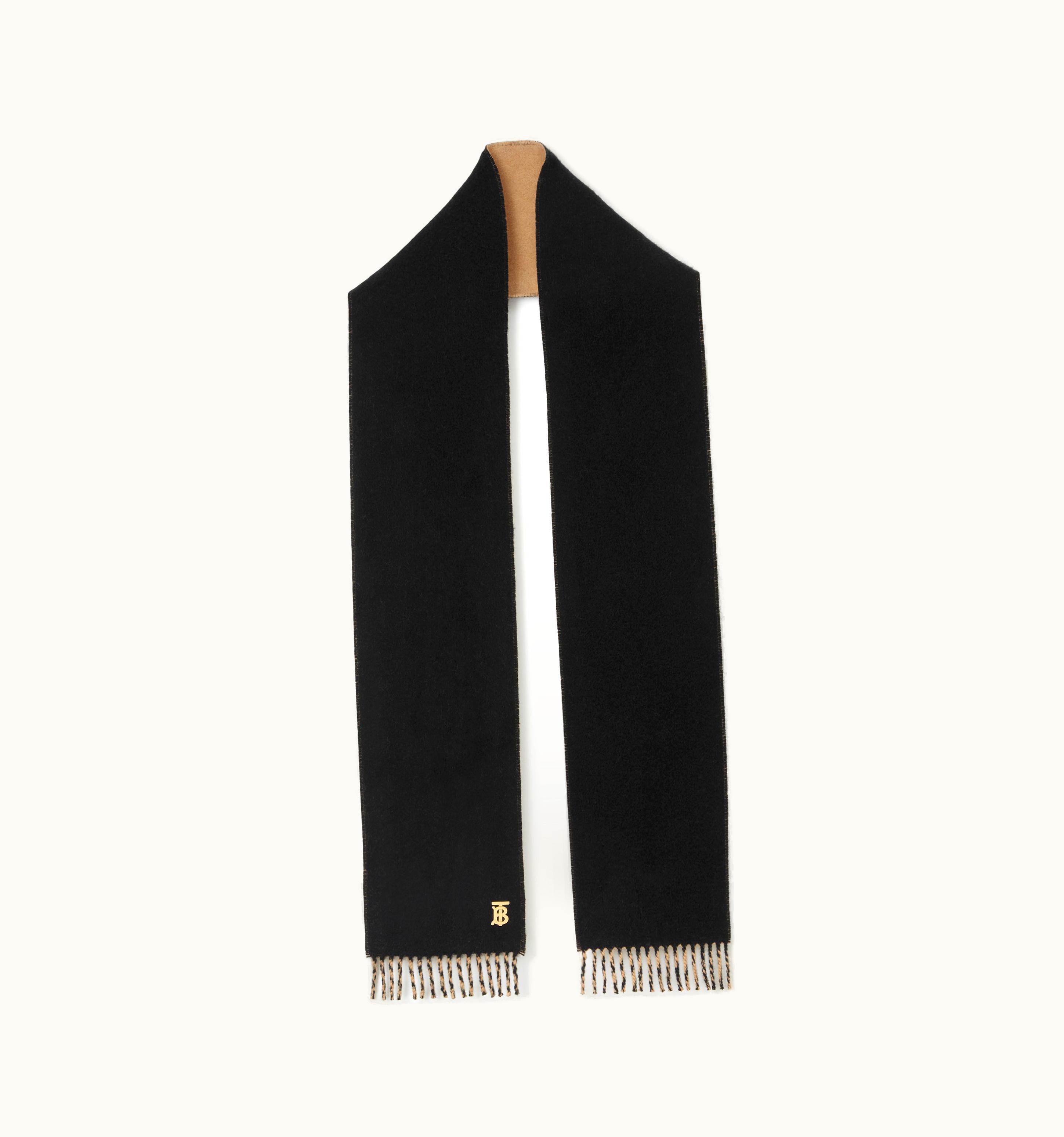 Burberry Burberry Reversible Monogram Motif Cashmere Scarf In Camel/Black UZ0140831