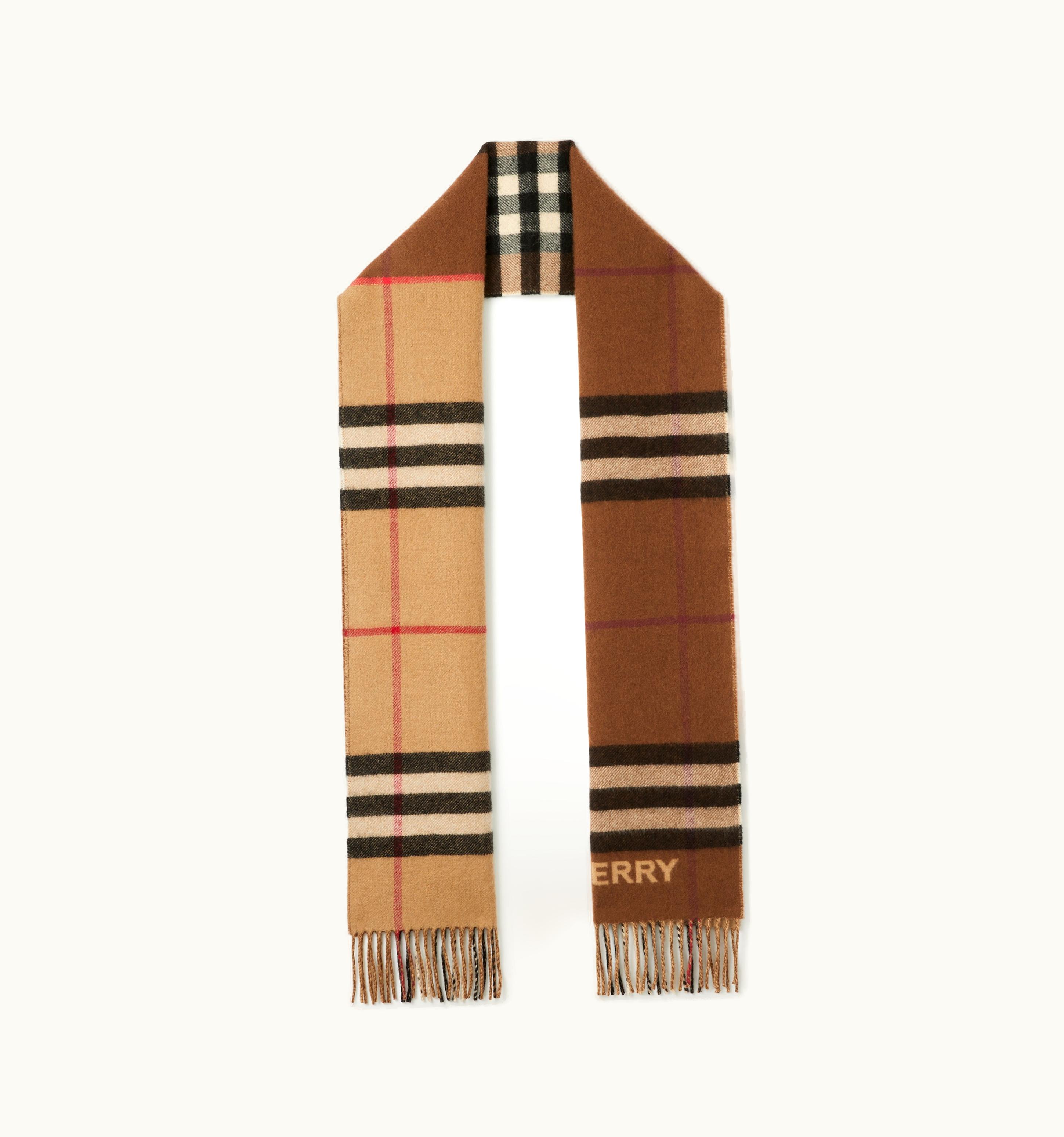 Burberry Burberry Contrast Check Cashmere Scarf In Archive Beige/Birch Brown UZ0140835