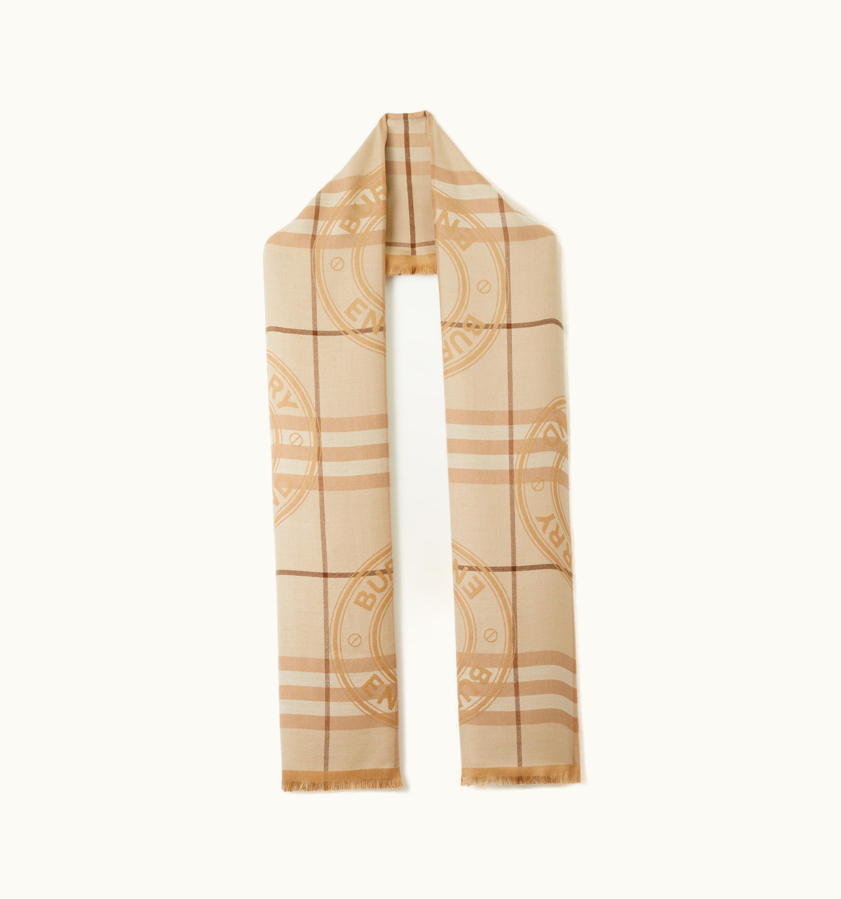 Burberry Burberry Montage Print Silk Cashmere Scarf In Soft Fawn UZ0140841