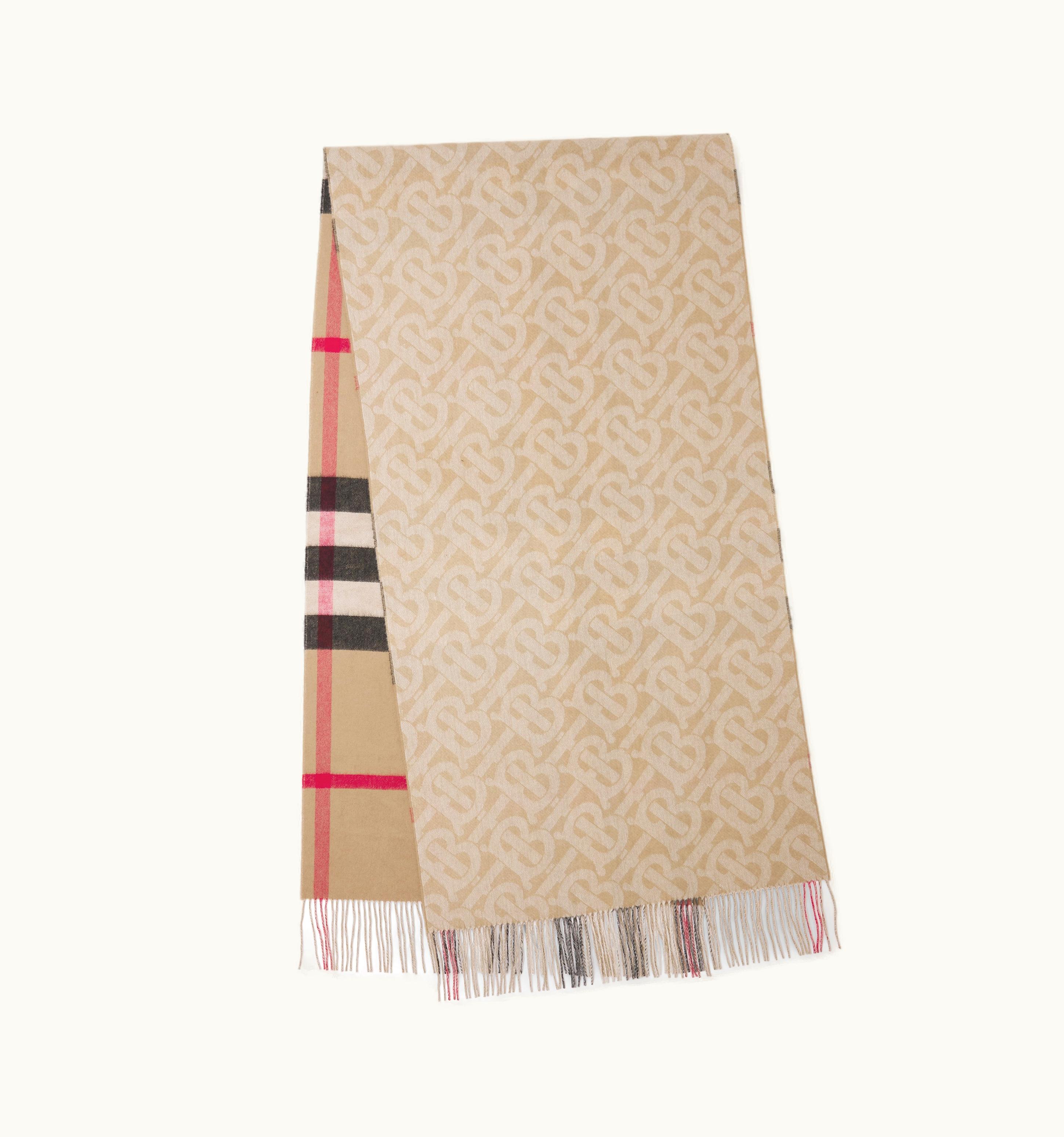 Burberry Burberry Reversible Check Cashmere Oversized Scarf In Archive Beige