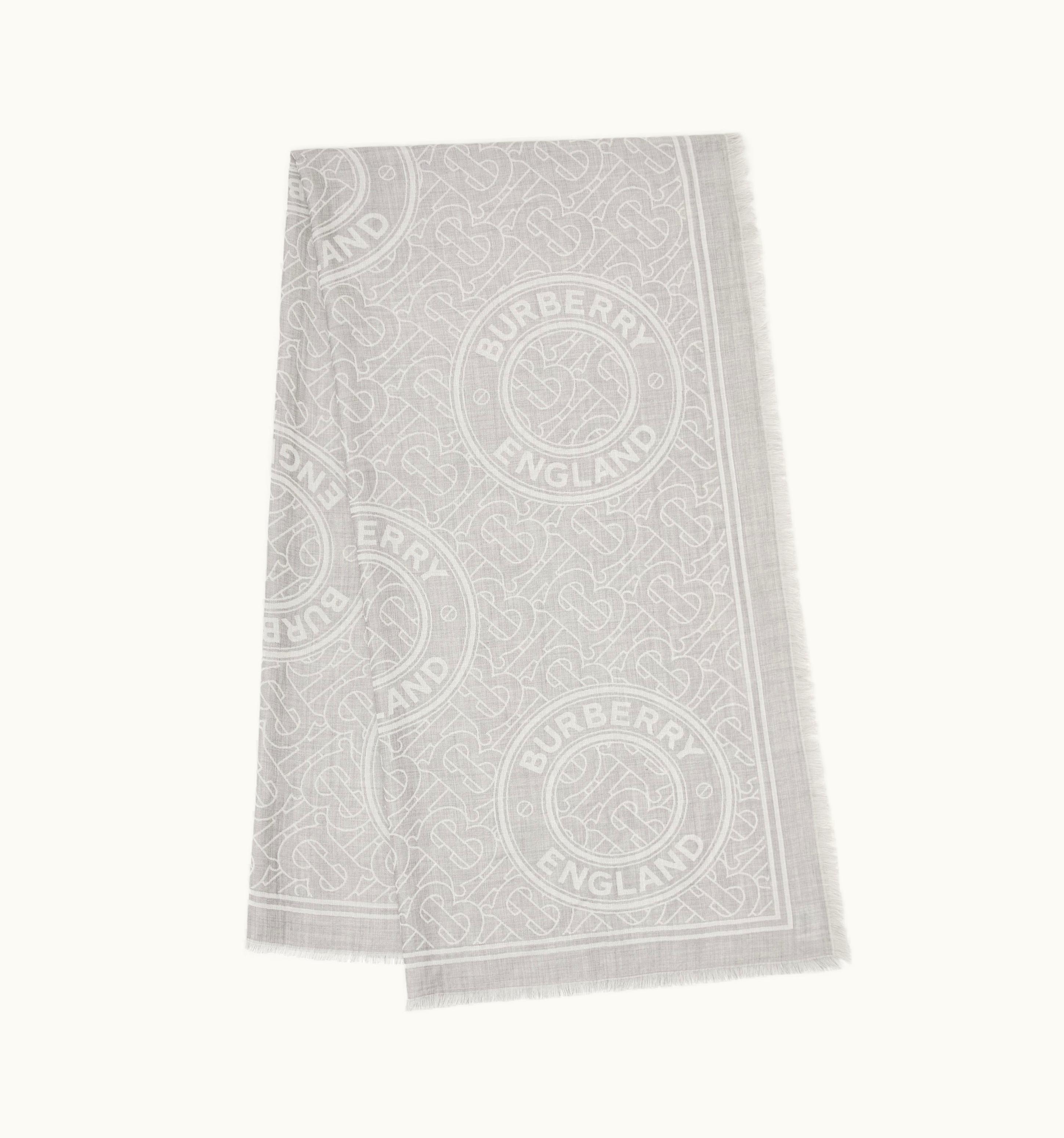 Burberry Burberry Montage Lightweight Cashmere Jacquard Scarf In Grey UZ0140851