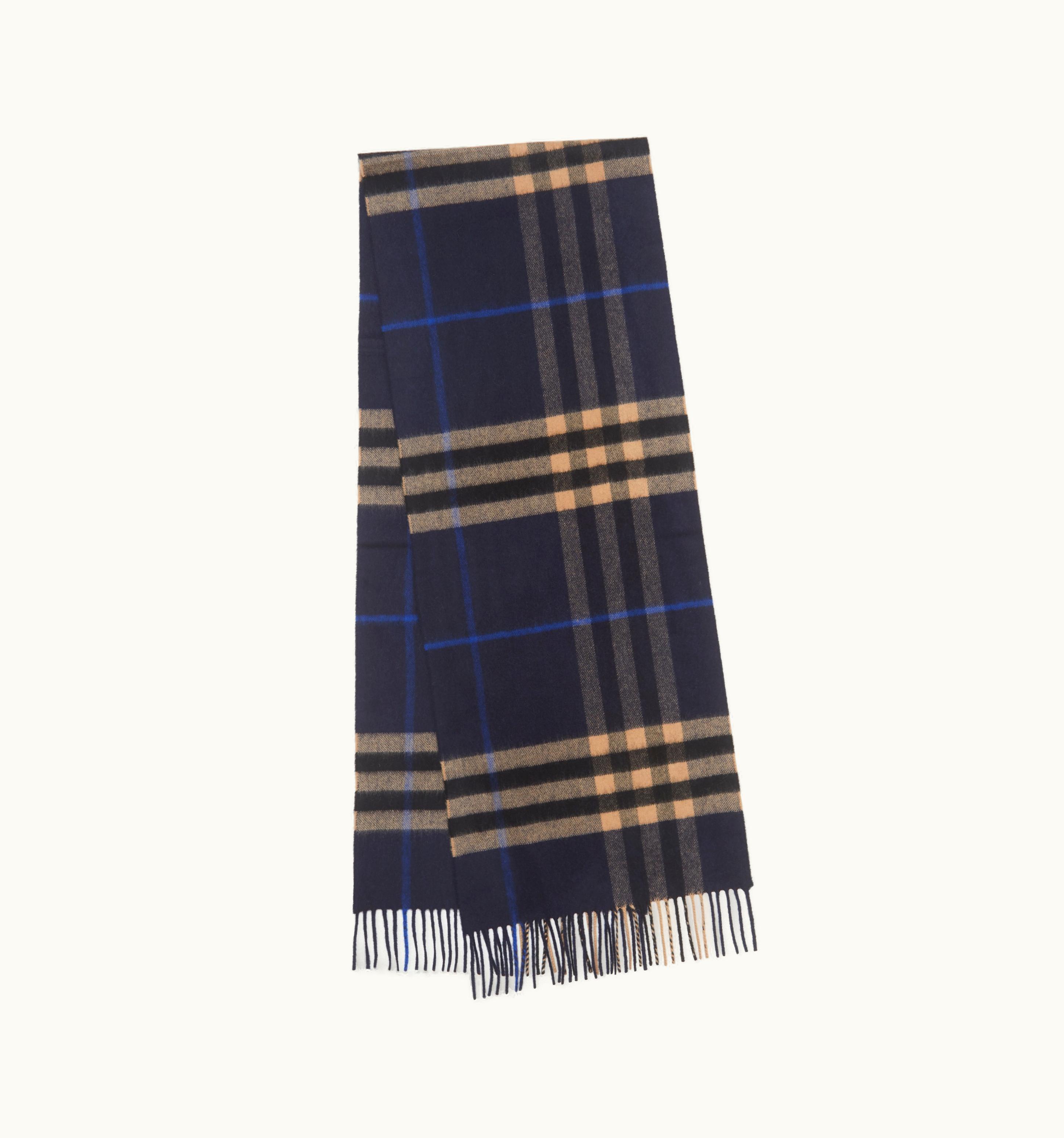 Burberry Burberry The Burberry Check Cashmere Scarf In Indigo/Mid Camel