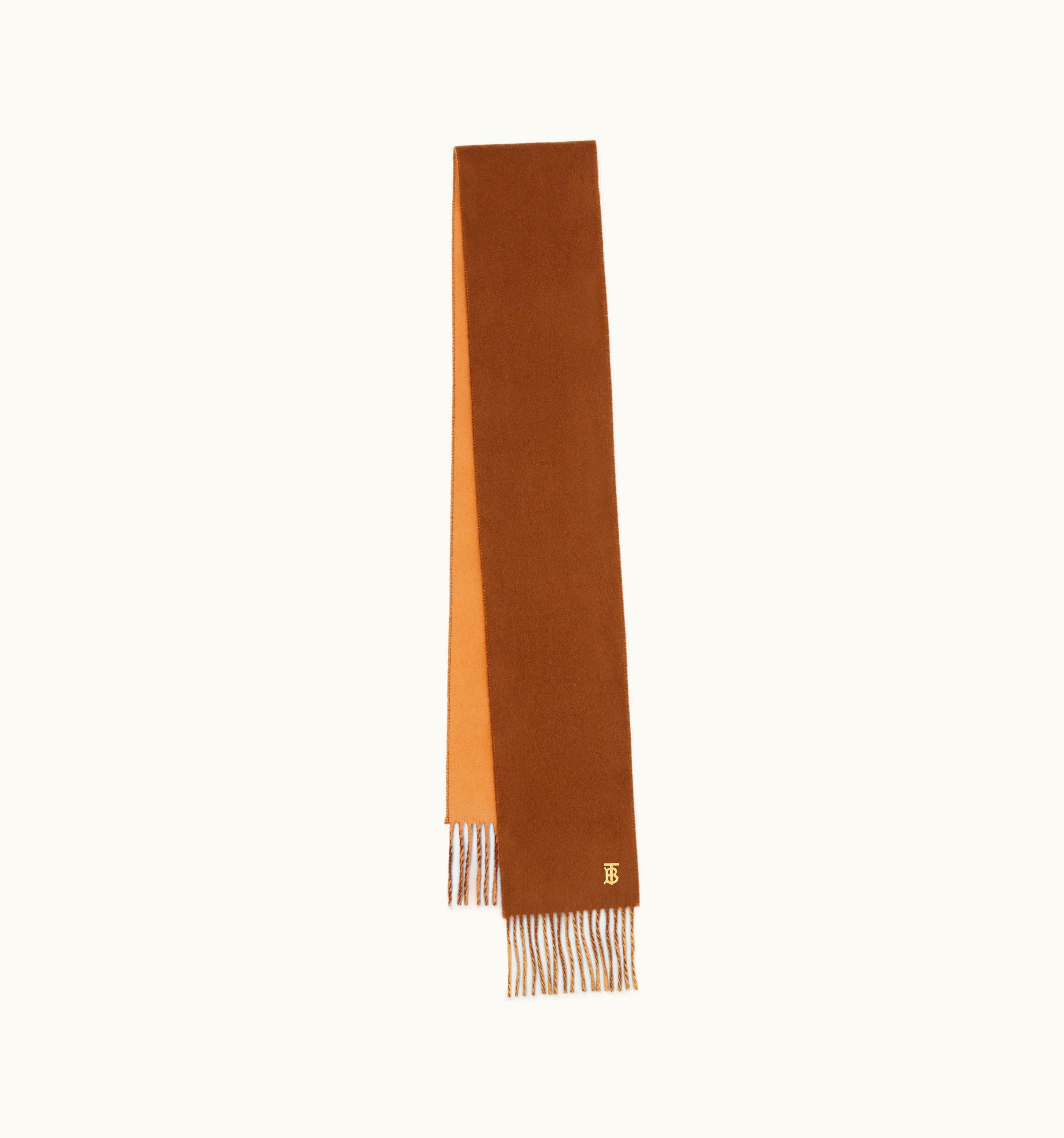 Burberry Burberry Reversible Monogram Motif Cashmere Scarf In Dark Birch Brown/Dusty Orange UZ0140862