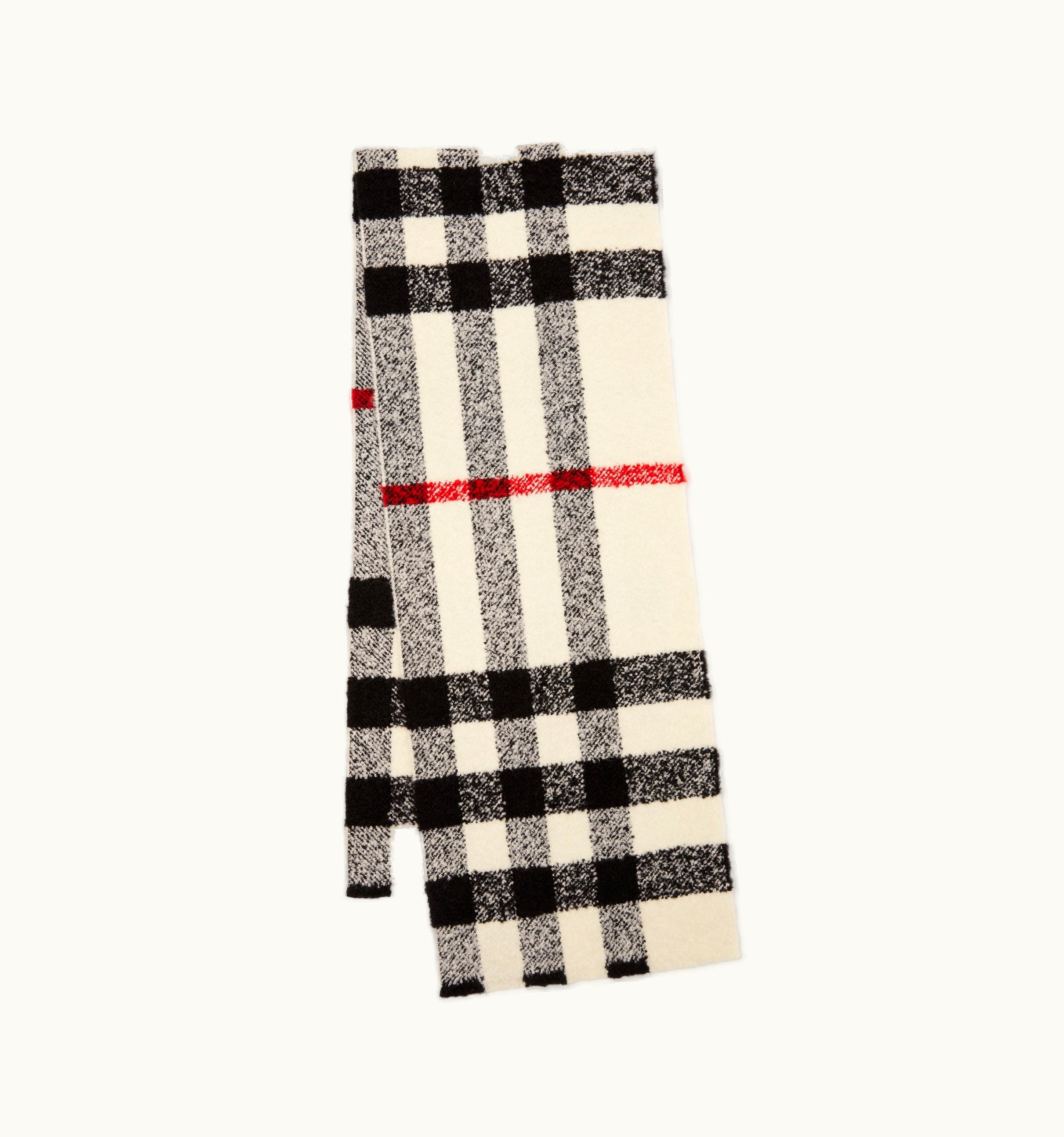 Burberry Burberry Check Cashmere Wool Silk Bouclé Scarf In Natural White UZ0140865