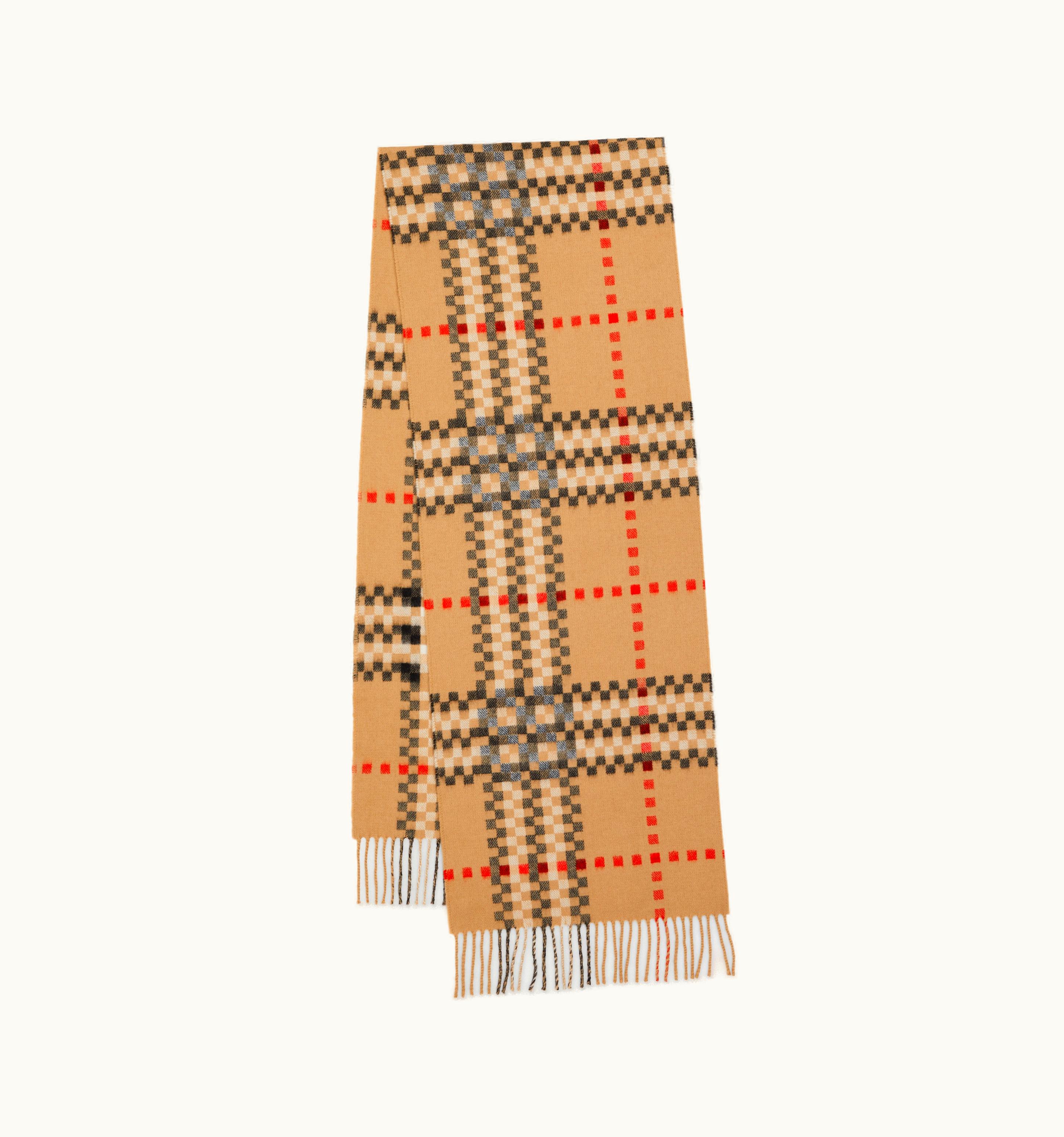 Burberry Burberry Pixel Check Cashmere Scarf In Archive Beige UZ0140866