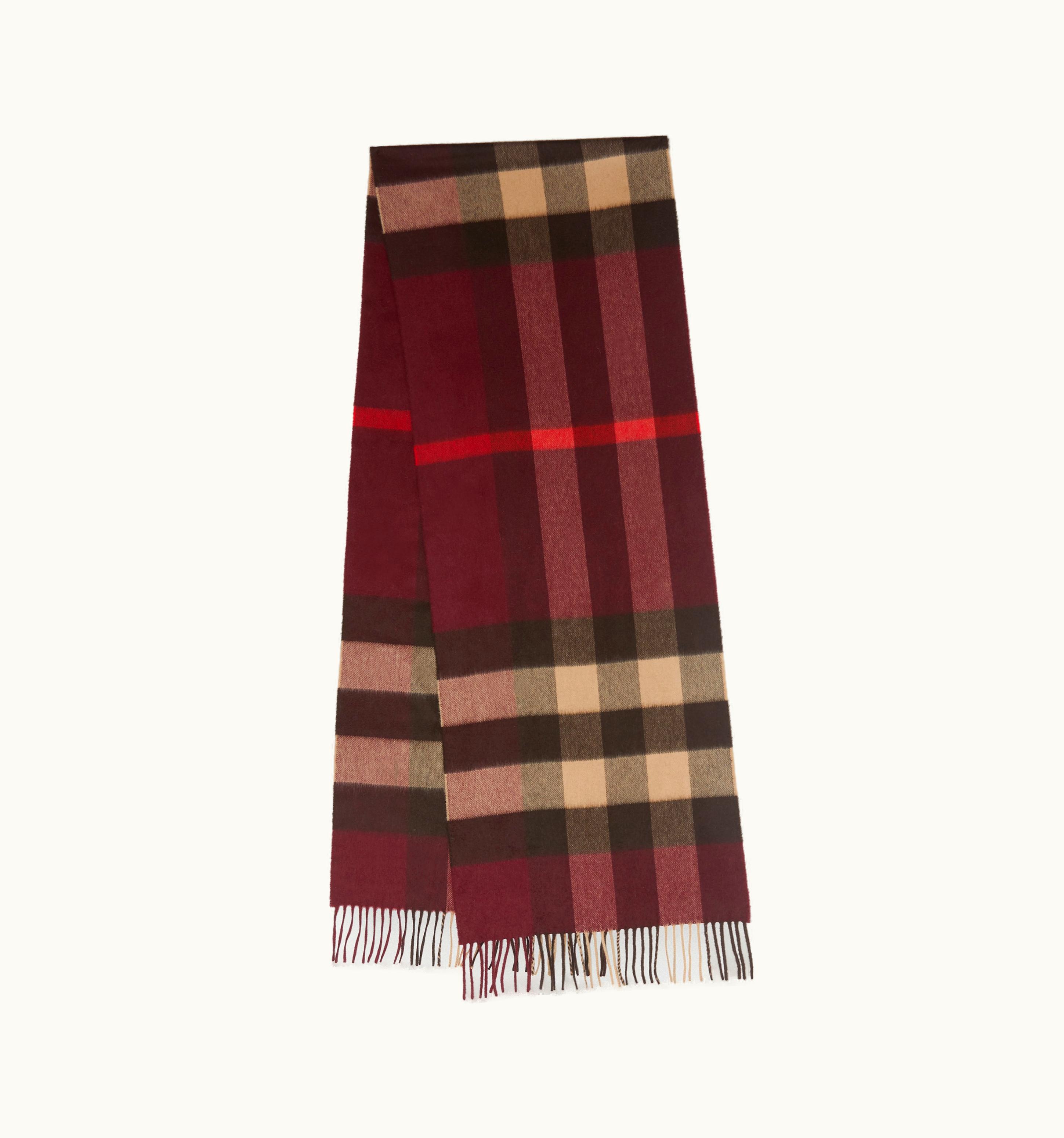 Burberry Burberry Check Cashmere Scarf In Burgundy