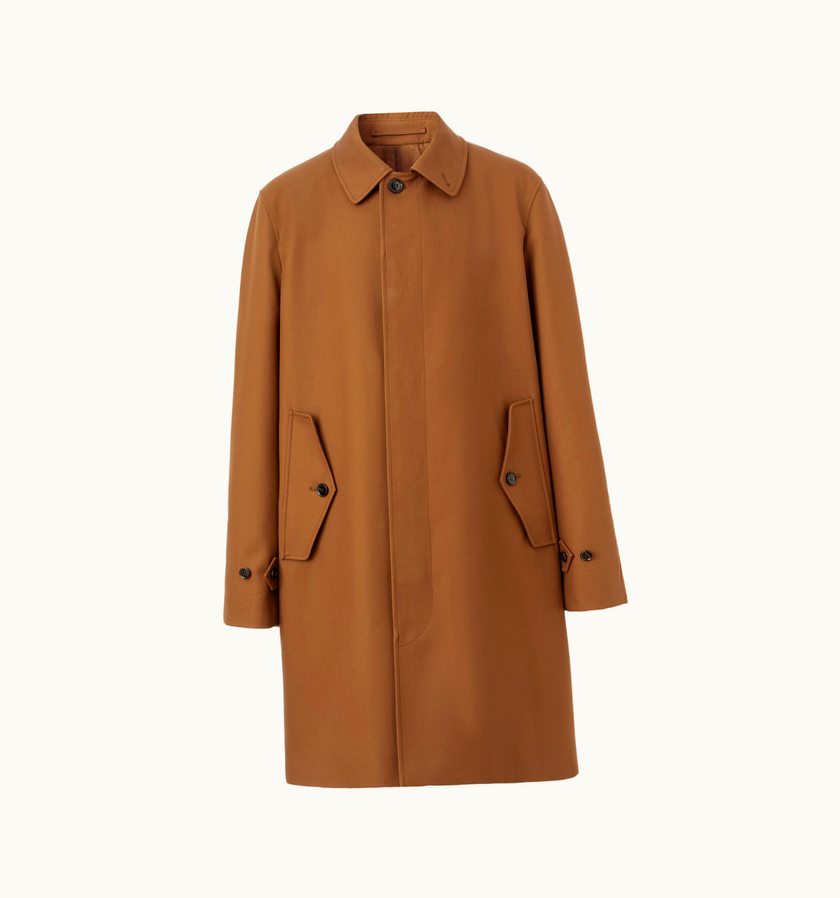 Burberry Burberry Embroidered Oak Leaf Crest Cotton Gabardine Car Coat In Dark Birch Brown - Men UZ0140909