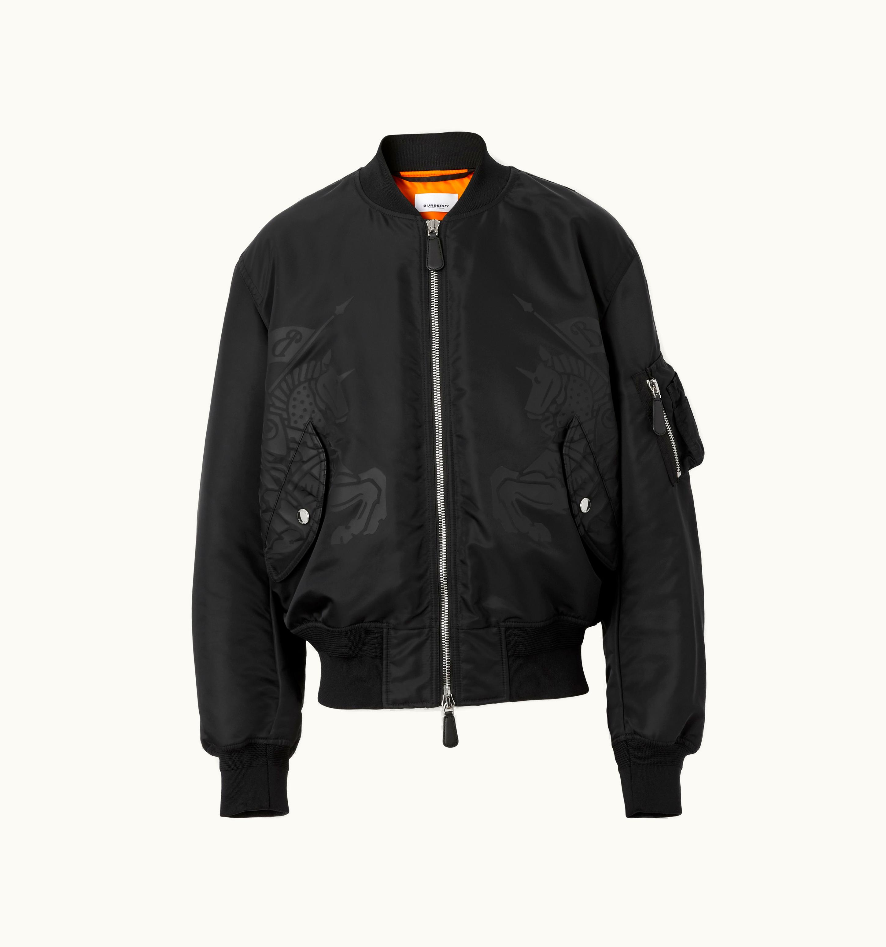 Burberry Burberry Ekd Print Nylon Bomber Jacket In Black - Men