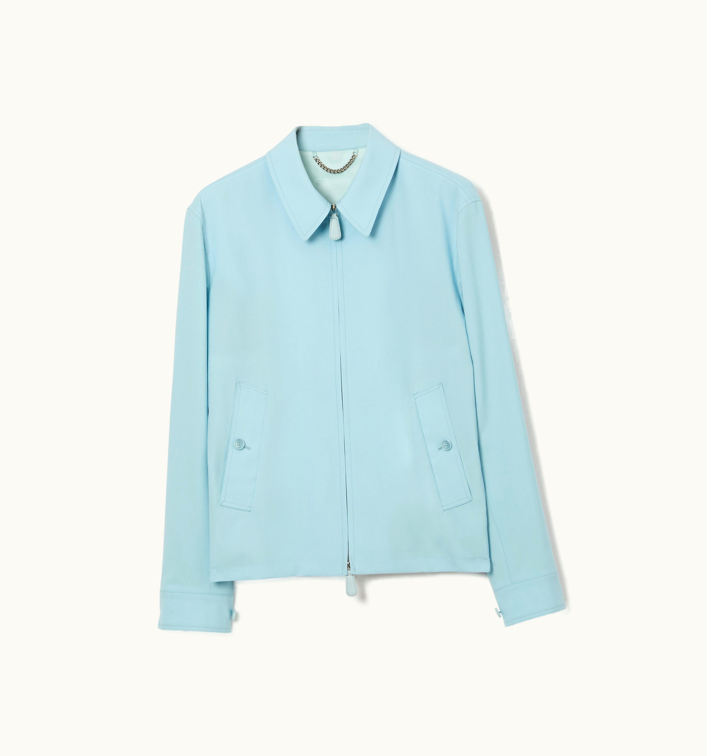 Burberry Burberry Monogram Motif Wool Harrington Jacket In Duck Egg Blue - Men UZ0140924