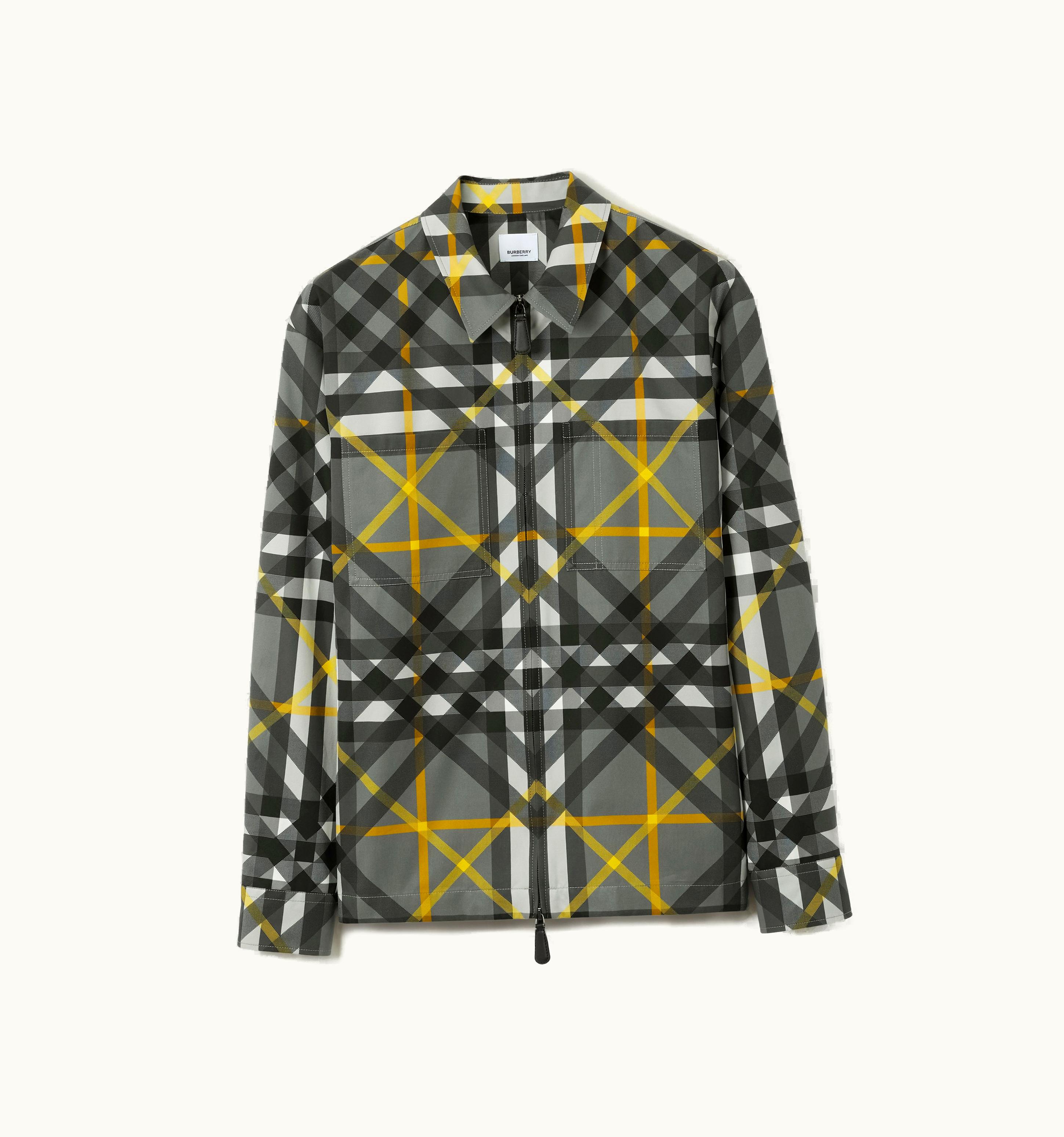 Burberry Burberry Layered Check Cotton Harrington Jacket In Storm Grey - Men